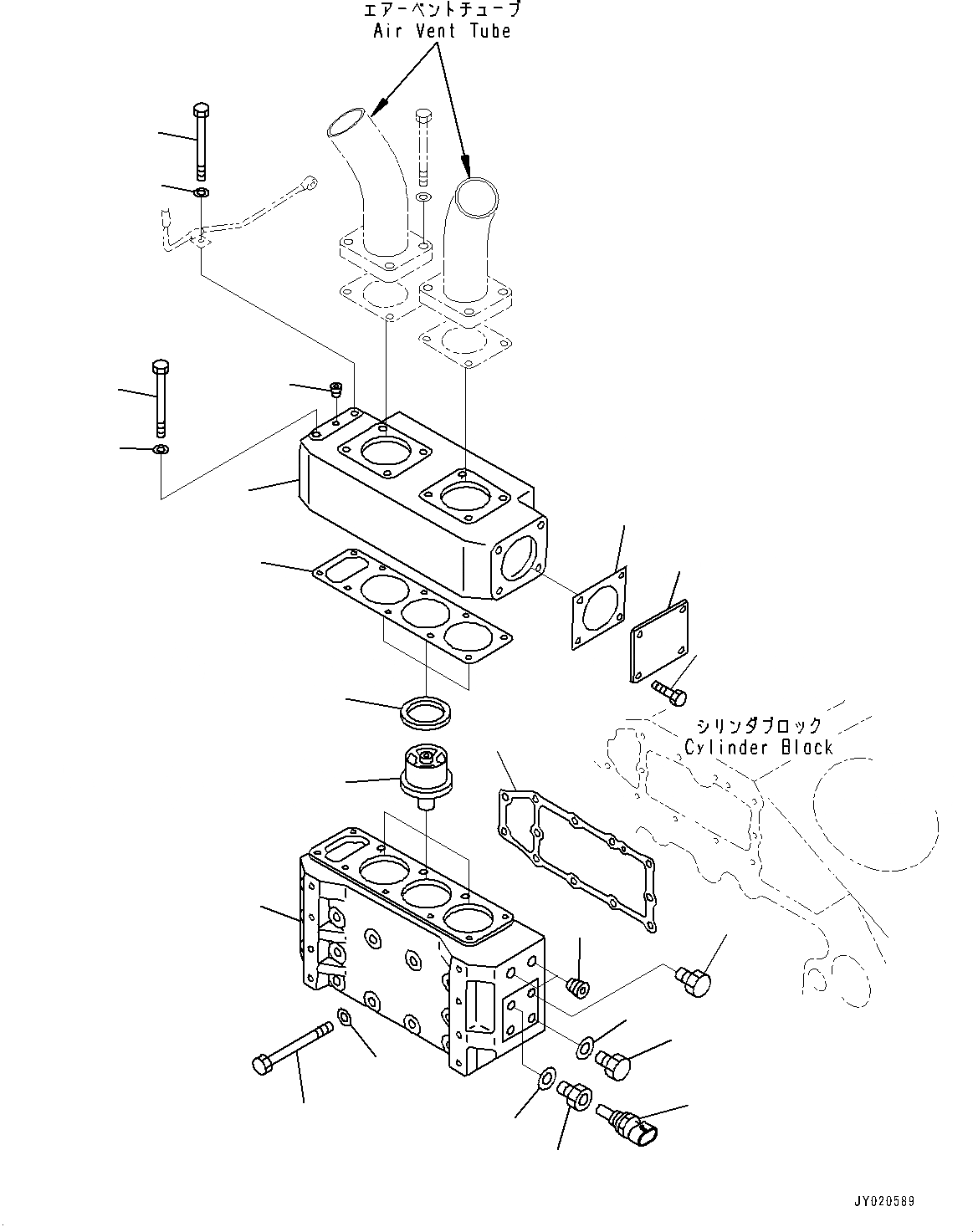 Схема запчастей Komatsu SAA12V140E-3A - ТЕРМОСТАТ И ТЕРМОСТАТ (№9-) ТЕРМОСТАТ И ТЕРМОСТАТ