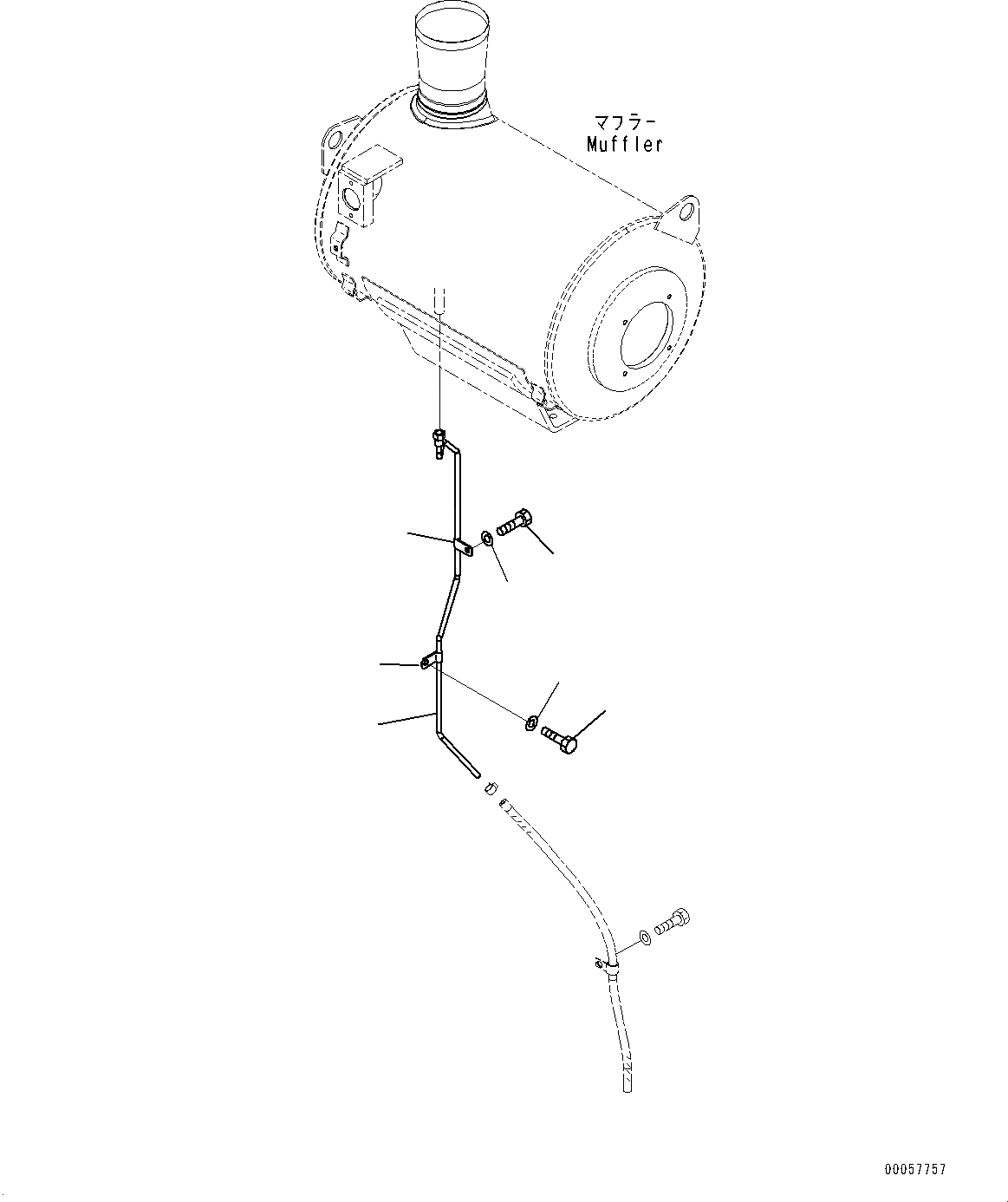 Схема запчастей Komatsu SAA6D170E-5CR - ВЫПУСКН. ГЛУШИТЕЛЬ И ДРЕНАЖН. ТРУБЫ (№9-) ВЫПУСКН. ГЛУШИТЕЛЬ И ДРЕНАЖН. ТРУБЫ