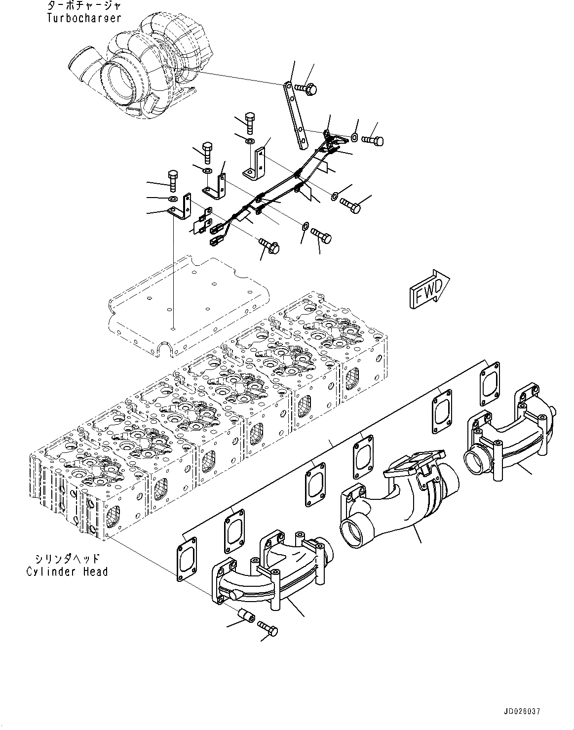 Схема запчастей Komatsu SAA6D170E-5CR - ТРУБОПРОВОД ВПУСКА ВОЗДУХА, (№9-7) ТРУБОПРОВОД ВПУСКА ВОЗДУХА