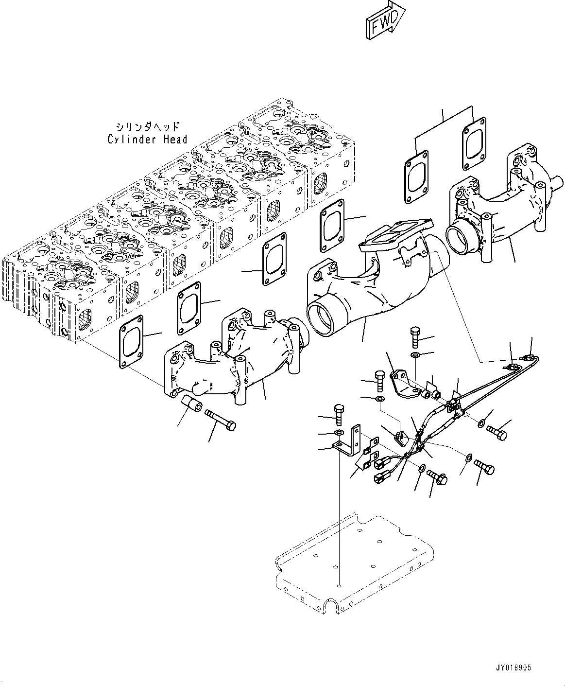 Схема запчастей Komatsu SAA6D170E-5CR - ТРУБОПРОВОД ВПУСКА ВОЗДУХА, (№8-) ТРУБОПРОВОД ВПУСКА ВОЗДУХА
