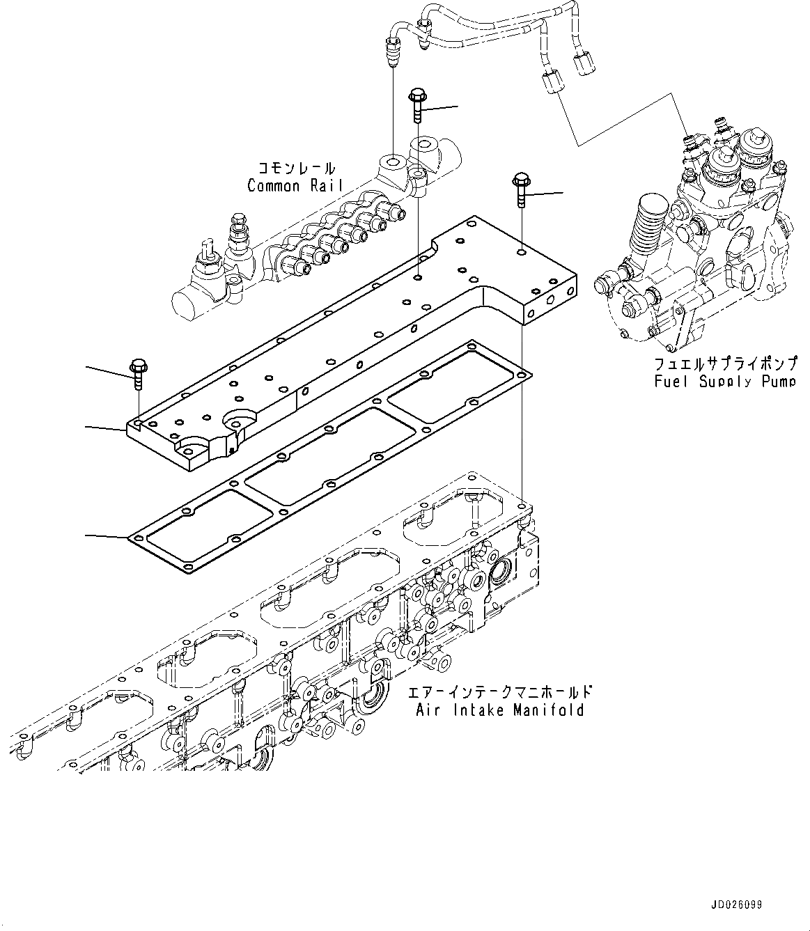 Схема запчастей Komatsu SAA6D170E-5CR - ТОПЛ. НАСОС, COMMON RAIL КРЕПЛЕНИЕ (№9-8) ТОПЛ. НАСОС