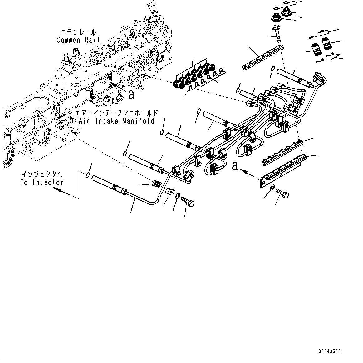 Схема запчастей Komatsu SAA6D170E-5CR - ТОПЛИВН. НАСОС КОРПУС, ТРУБЫ (№9-) ТОПЛИВН. НАСОС КОРПУС