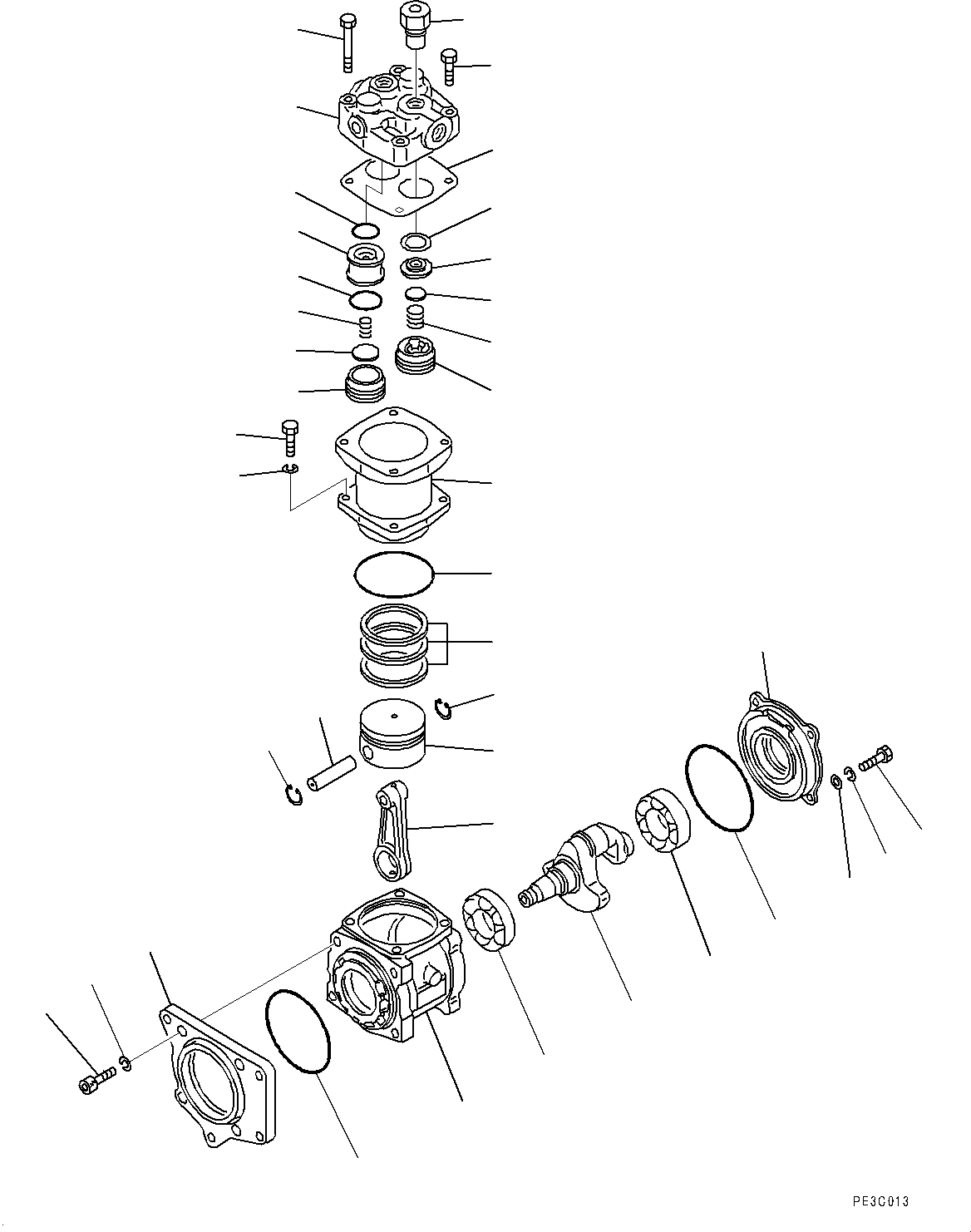 Схема запчастей Komatsu SAA6D170E-5CR - КОМПРЕССОР, ВНУТР. ЧАСТИ (№9-) КОМПРЕССОР