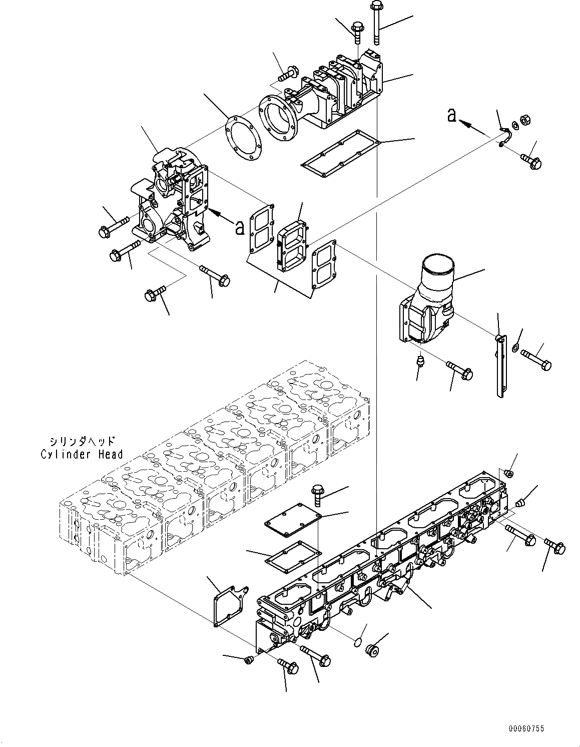 Схема запчастей Komatsu SAA6D170E-5EE - ТРУБОПРОВОД ВПУСКА ВОЗДУХА, ТРУБОПРОВОД ВПУСКА ВОЗДУХА И СОЕДИН-Е (№98-) ТРУБОПРОВОД ВПУСКА ВОЗДУХА