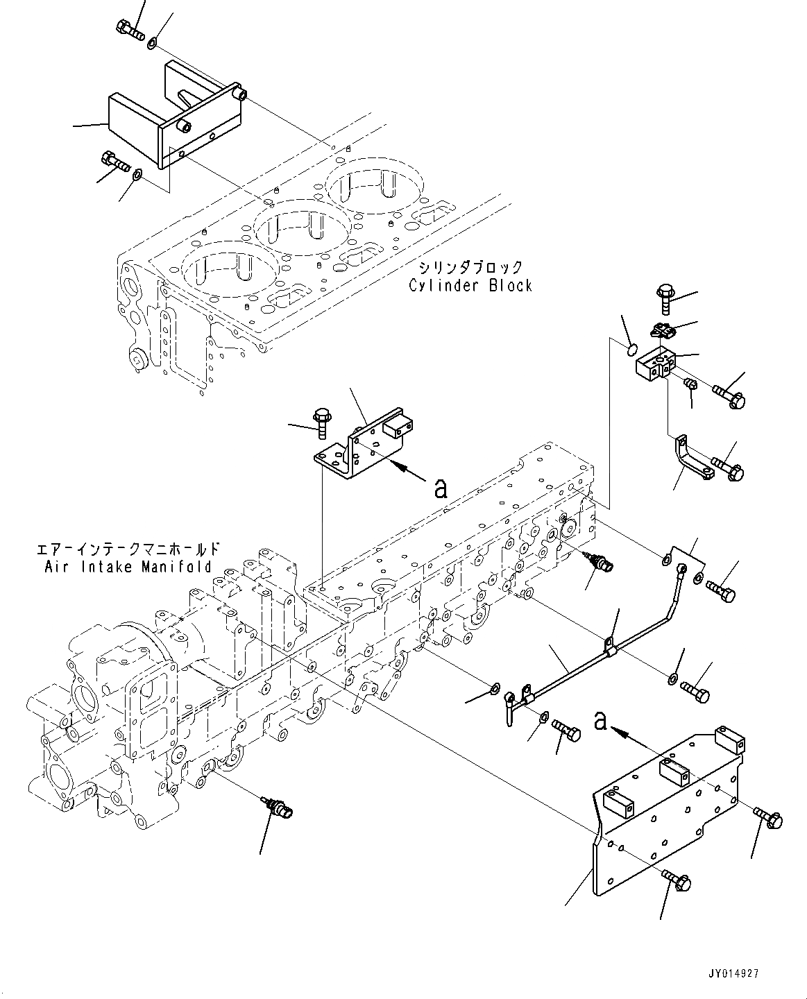 Схема запчастей Komatsu SAA6D170E-5EE - ТРУБОПРОВОД ВПУСКА ВОЗДУХА, ДАТЧИК И СЛИВН. ТРУБКА (№98-) ТРУБОПРОВОД ВПУСКА ВОЗДУХА