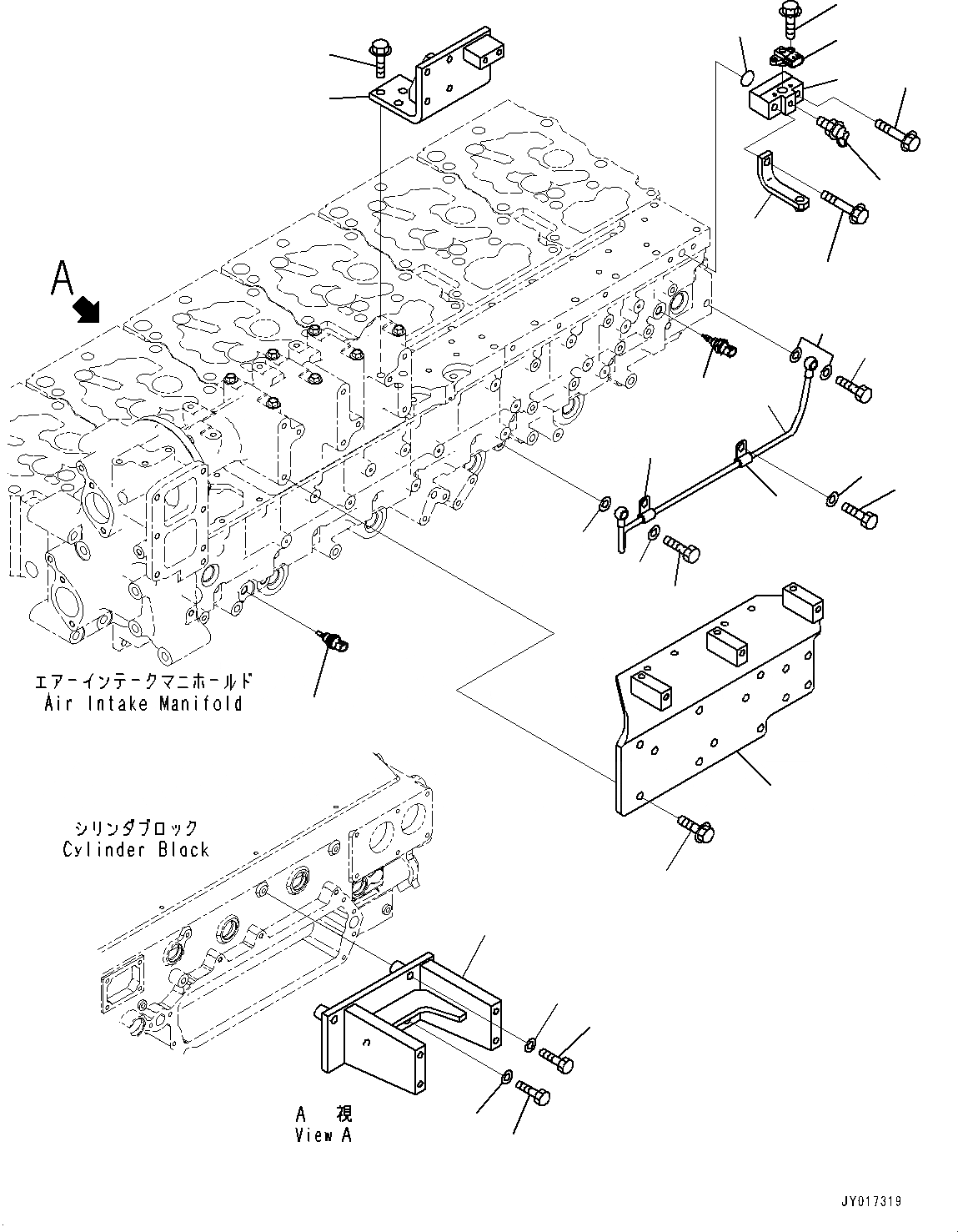 Схема запчастей Komatsu SAA6D170E-5EE - ТРУБОПРОВОД ВПУСКА ВОЗДУХА, ДАТЧИК И СЛИВН. ТРУБКА (№-) ТРУБОПРОВОД ВПУСКА ВОЗДУХА, ДЛЯ ПЕРИОДИЧ. ОБСЛУЖ. SERVICE СОЕДИН-ЕS
