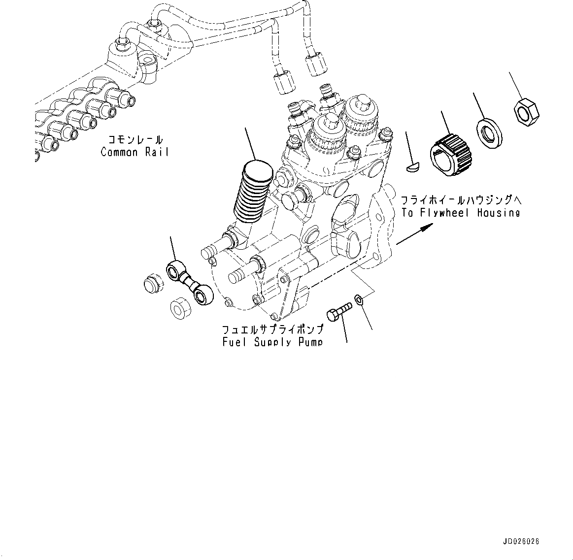Схема запчастей Komatsu SAA6D170E-5EE - ТОПЛИВН. НАСОС, ТОПЛИВН. НАСОС И СОЕДИНЕНИЕ (№98-) ТОПЛИВН. НАСОС