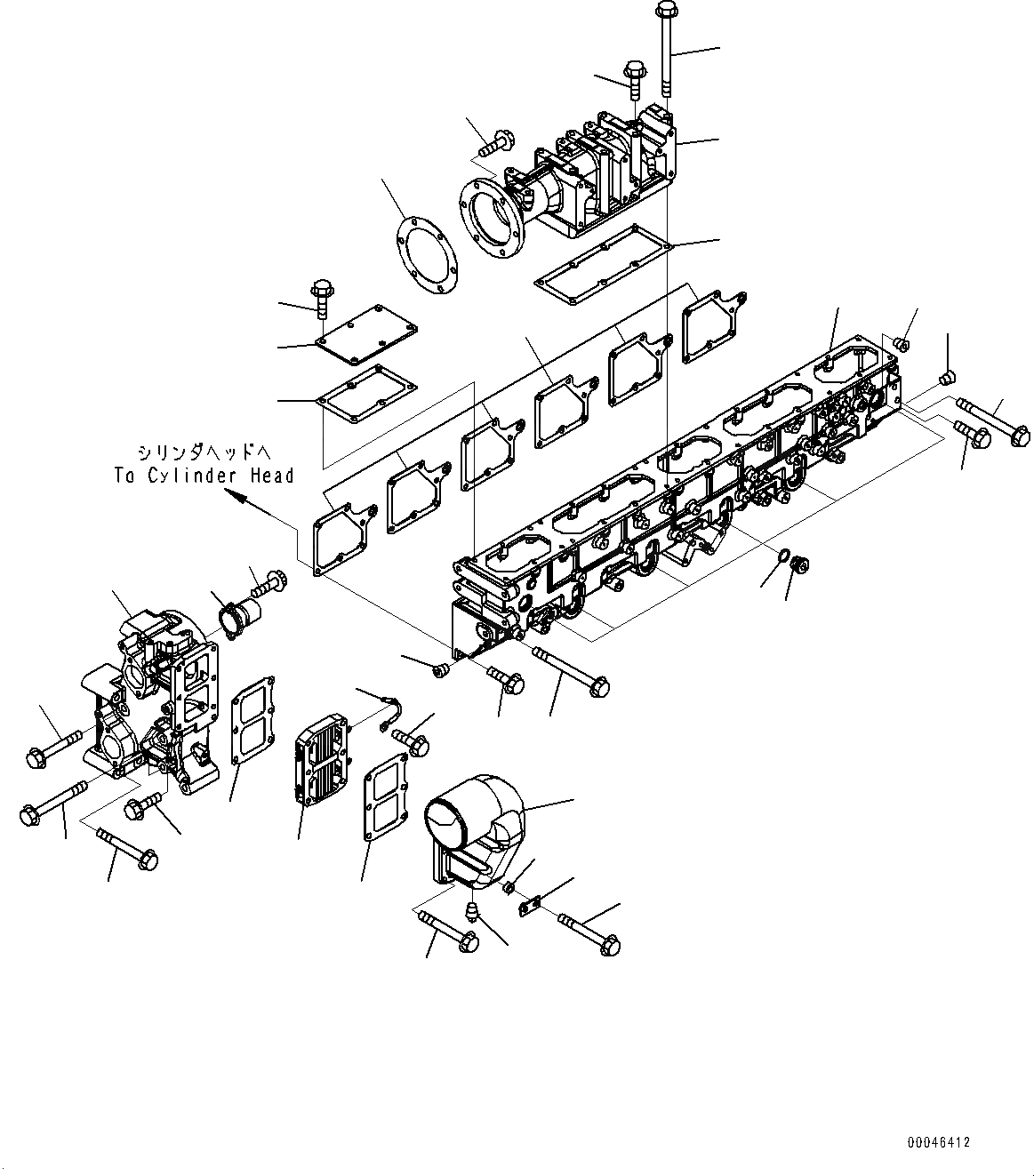 Схема запчастей Komatsu SAA6D170E-5A - ВПУСК ВОЗДУХА БЛОК, ТРУБОПРОВОД ВПУСКА ВОЗДУХА И СОЕДИН-Е (№9-) ВПУСК ВОЗДУХА БЛОК