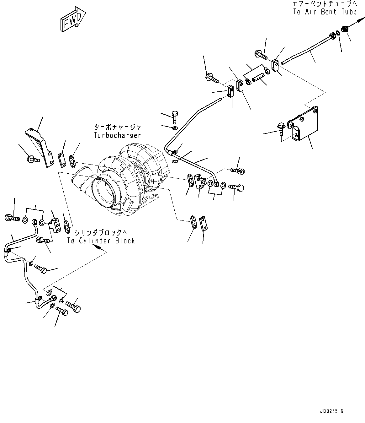 Схема запчастей Komatsu SAA6D170E-5A - ТУРБОНАГНЕТАТЕЛЬ, ВОДН. ГИДРОЛИНИЯ (№9-8) ТУРБОНАГНЕТАТЕЛЬ