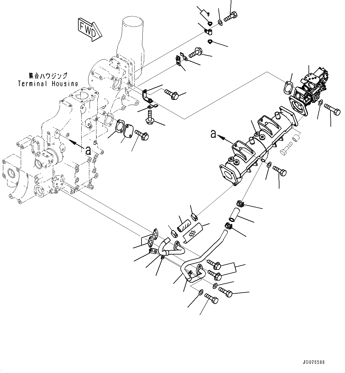 Схема запчастей Komatsu SAA6D170E-5A - ВЫПУСКН. GAS RE-CIRCULATION (EGR) КЛАПАН, EGR КЛАПАН И ОХЛАДИТЕЛЬ КРЕПЛЕНИЕ (№9-) ВЫПУСКН. GAS RE-CIRCULATION (EGR) КЛАПАН