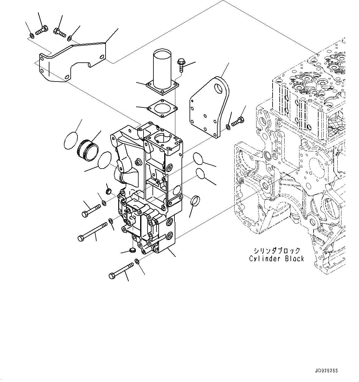 Схема запчастей Komatsu SAA6D170E-5A - ВОДН. КОЖУХ И ПЕРЕДН. ПОДВЕСН. КРОНШТЕЙН (№9-) ВОДН. КОЖУХ И ПЕРЕДН. ПОДВЕСН. КРОНШТЕЙН