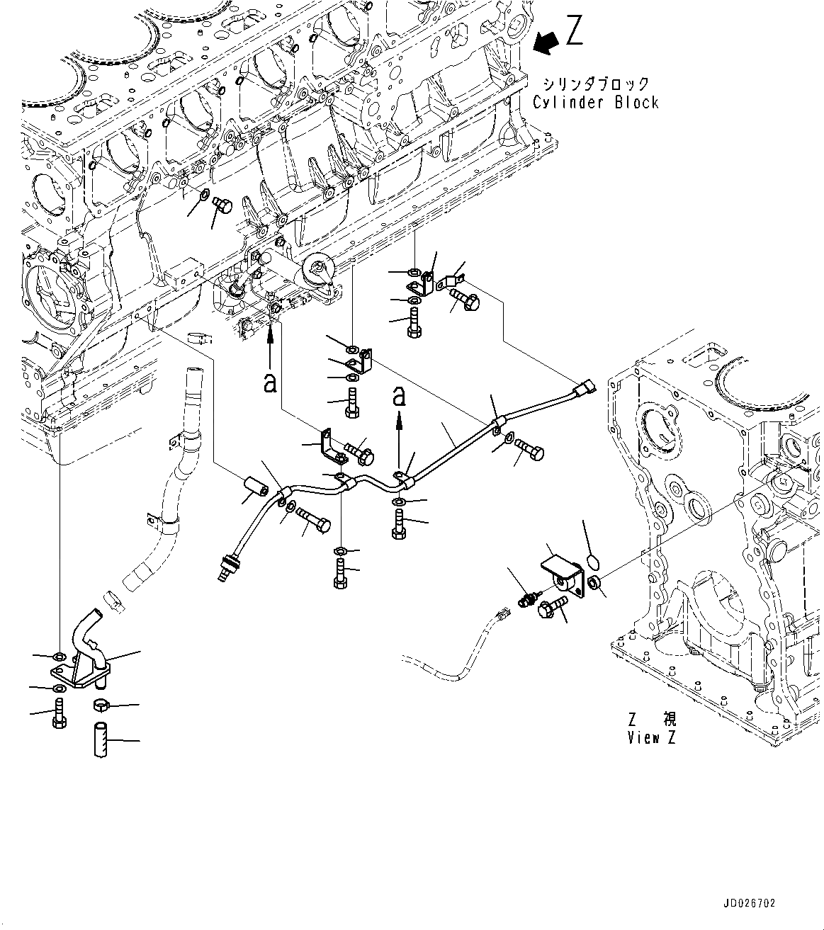 Схема запчастей Komatsu SAA6D170E-5A - ЭЛЕМЕНТЫ БЛОКА ЦИЛИНДРОВ, ДАТЧИК ПРОРЫВА ГАЗОВ И ДАТЧИК ТЕМПЕРАТУРЫ ВОДЫ (№9-) ЭЛЕМЕНТЫ БЛОКА ЦИЛИНДРОВ