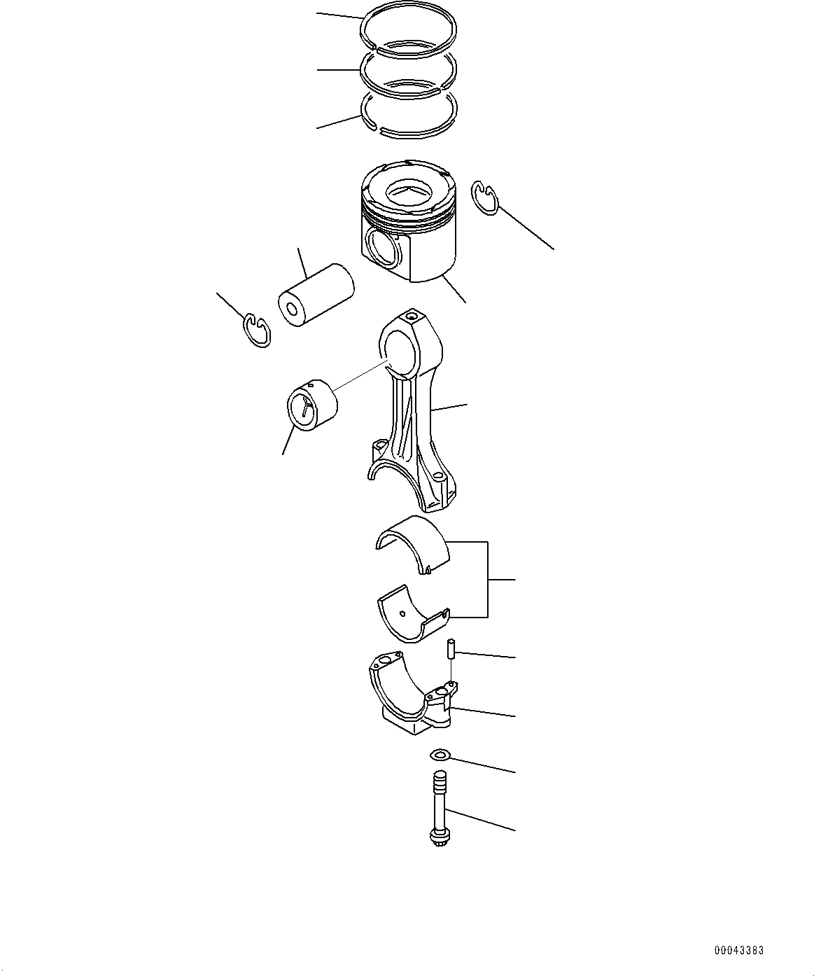 Схема запчастей Komatsu SAA6D170E-5A - ПОРШЕНЬ И ШАТУН (№9-) ПОРШЕНЬ И ШАТУН