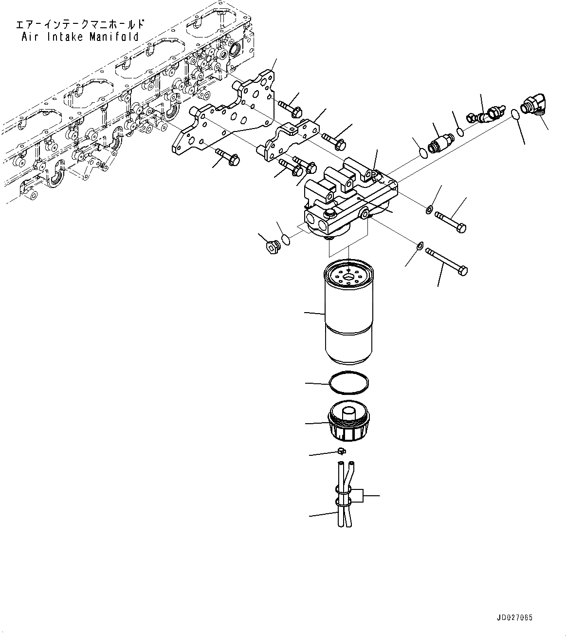 Схема запчастей Komatsu SAA6D170E-5A - ТОПЛИВН. ФИЛЬТР. И ТРУБЫ, PREФИЛЬТР. (№7-) ТОПЛИВН. ФИЛЬТР. И ТРУБЫ
