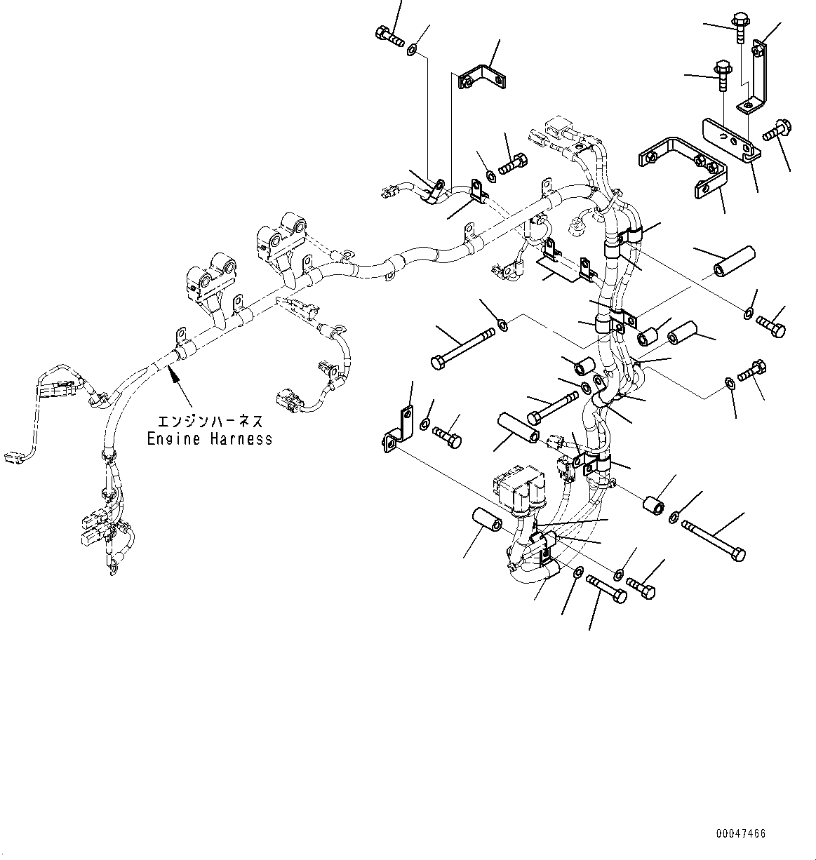 Схема запчастей Komatsu SAA6D170E-5A - КАБЕЛЬ СУППОРТ, ДВИГАТЕЛЬ ПРОВОДКА (/) (№9-) КАБЕЛЬ СУППОРТ