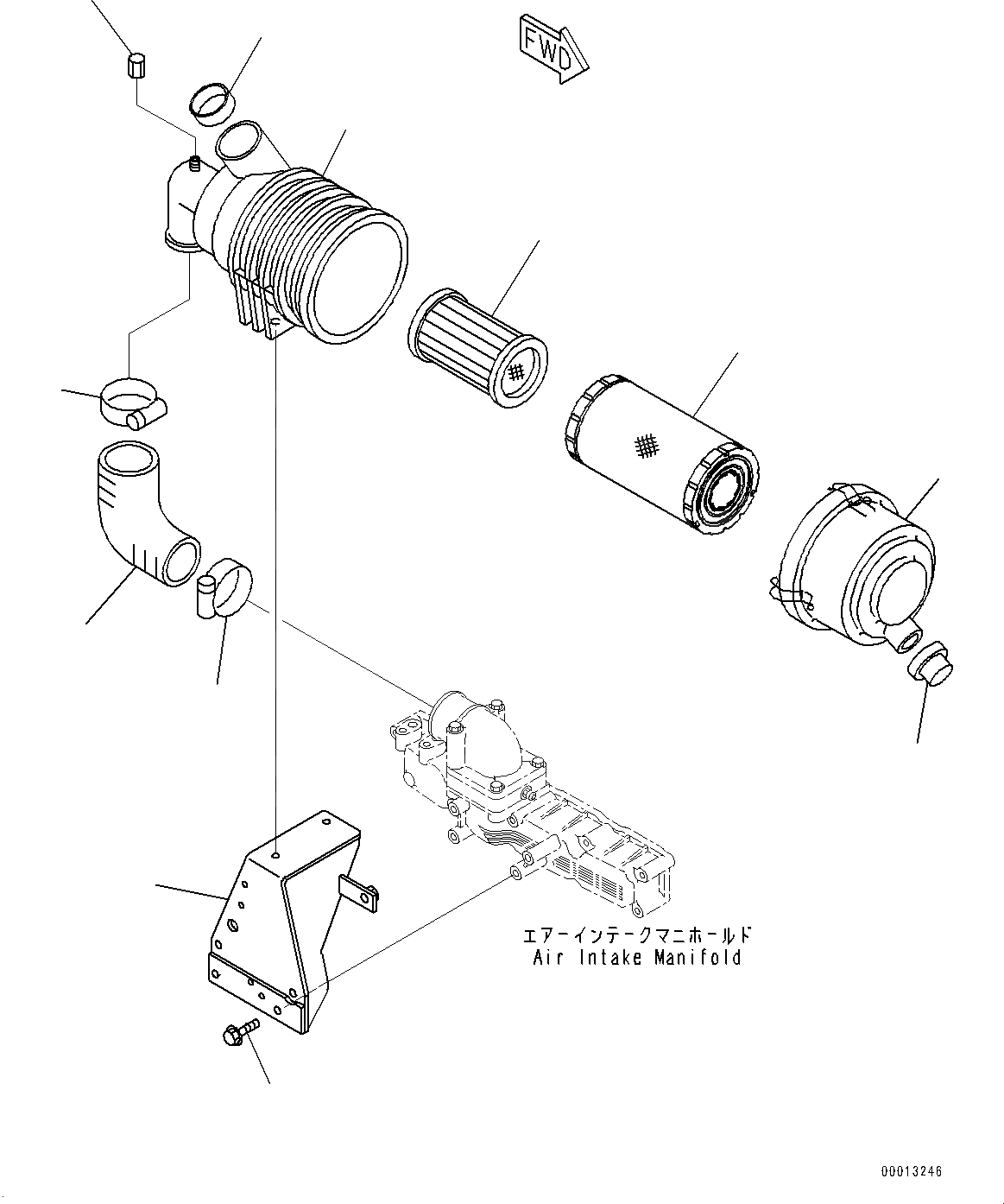 Схема запчастей Komatsu 4D94LE-2 - ДВИГАТЕЛЬ, ВОЗДУХООЧИСТИТЕЛЬ ASSEMBLY (№7-) ДВИГАТЕЛЬ, ДЛЯ НАВЕСА