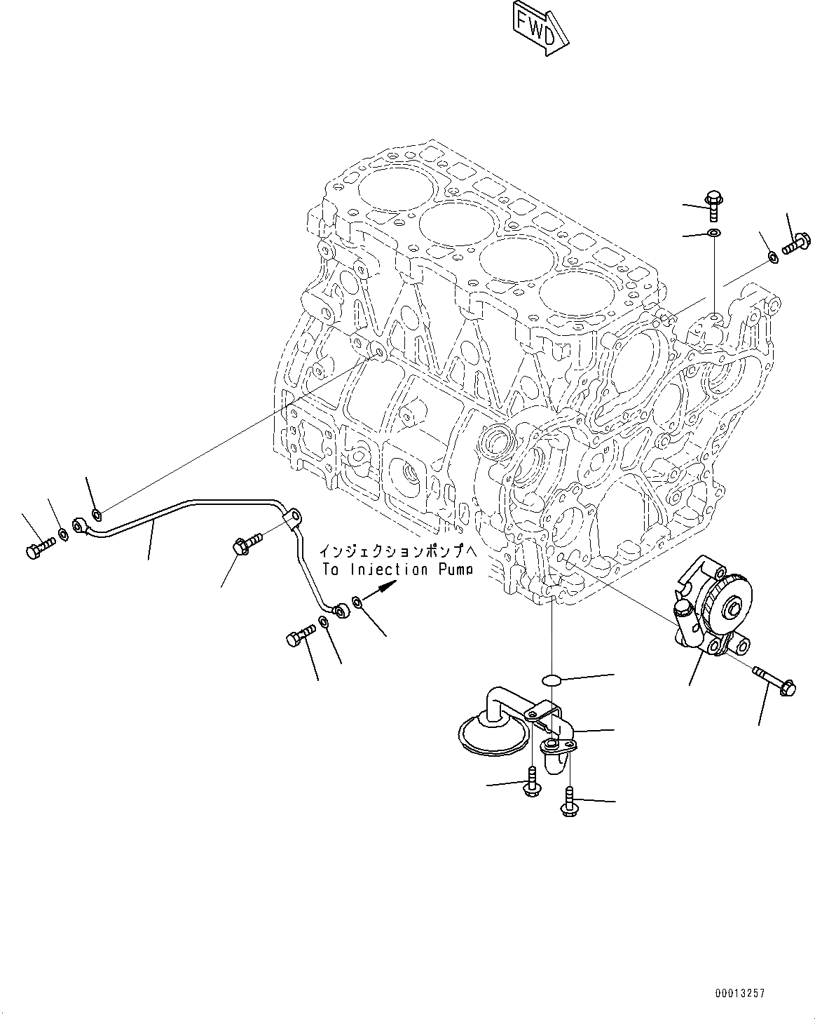 Схема запчастей Komatsu 4D94LE-2 - ДВИГАТЕЛЬ, СМАЗЫВ. НАСОС (№7-) ДВИГАТЕЛЬ, ДЛЯ КАБИНЫ