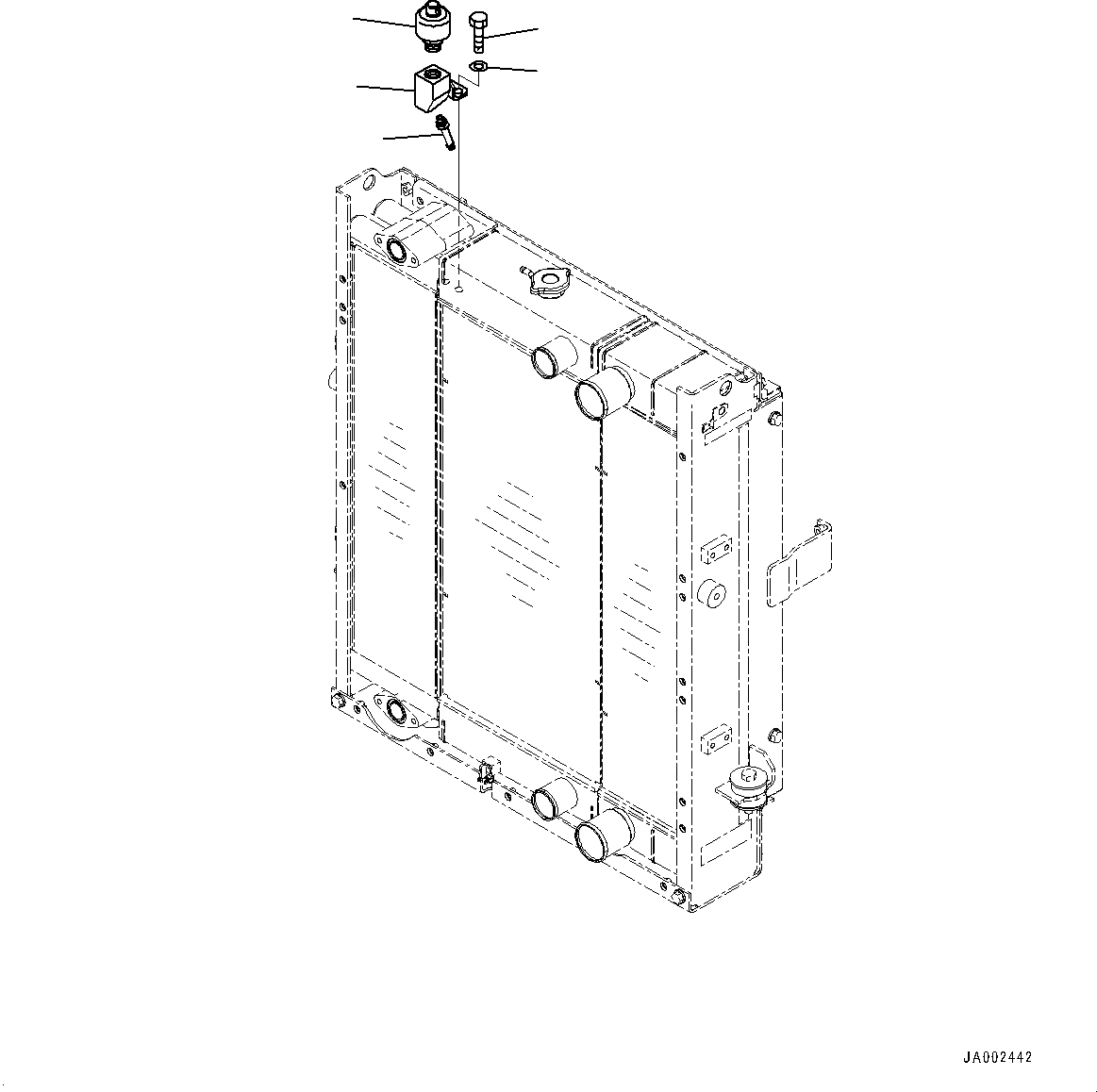 Схема запчастей Komatsu WA250-6 - РАДИАТОР, САПУН (№77-) РАДИАТОР, БЕЗ КОНДИЦ. ВОЗДУХА