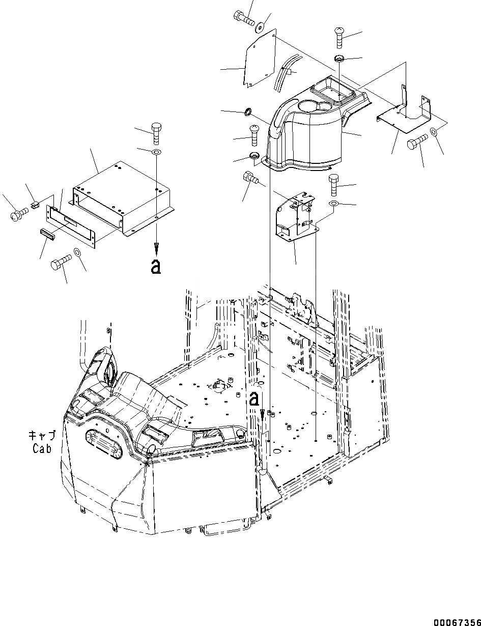Схема запчастей Komatsu WA250-6 - КАБИНА ROPS И ОСНОВН. КОНСТРУКЦИЯ ГРУППА, КОНСОЛЬ COVER, ЛЕВ. (№7-) КАБИНА ROPS И ОСНОВН. КОНСТРУКЦИЯ ГРУППА, ДЛЯ EC REGULATION ARRANGEMENT