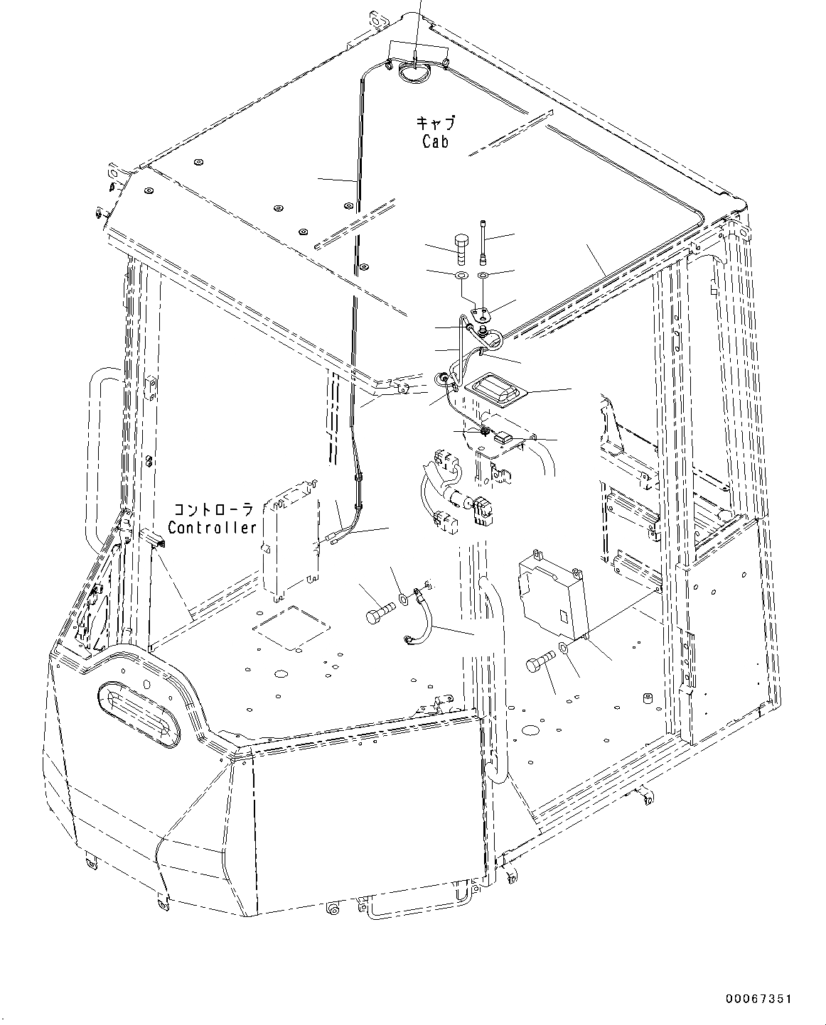 Схема запчастей Komatsu WA250-6 - КАБИНА ROPS И ОСНОВН. КОНСТРУКЦИЯ ГРУППА, HYDROSTATIC ТРАНСМИССИЯ (HST) КОНТРОЛЛЕР (№7-) КАБИНА ROPS И ОСНОВН. КОНСТРУКЦИЯ ГРУППА, ДЛЯ EC REGULATION ARRANGEMENT