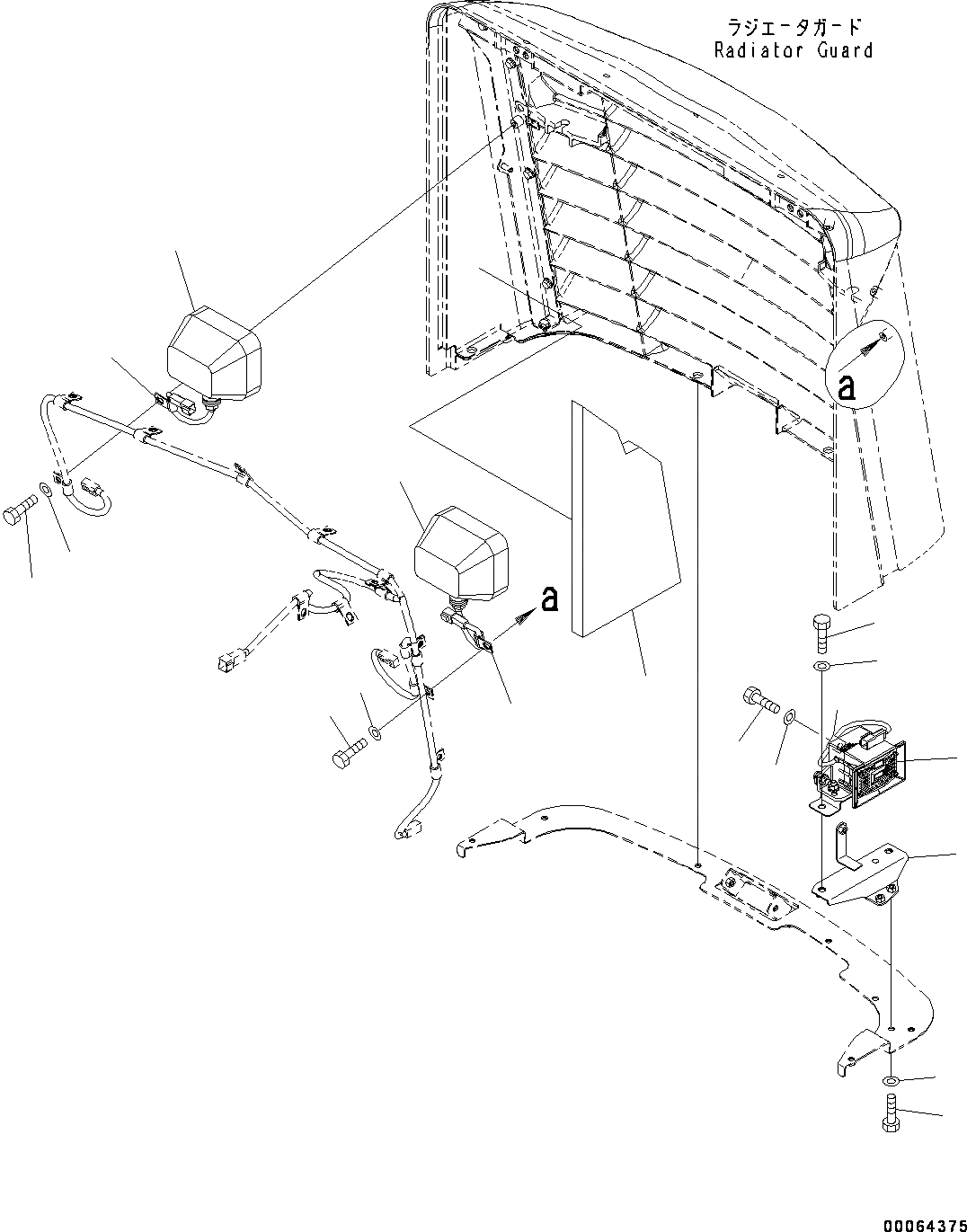 Схема запчастей Komatsu WA250-6 - КАПОТ, ОСВЕЩЕНИЕ И BUZZER (№7-) КАПОТ, С УДЛИНН. ВПУСК ВОЗДУХА, С ЗАДН. ПОЛН. КРЫЛО