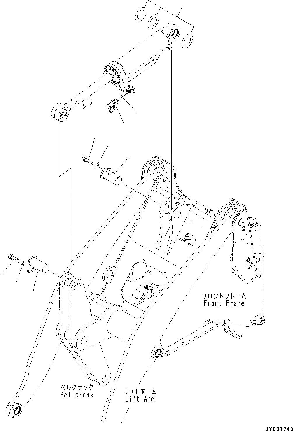 Схема запчастей Komatsu WA250-6 - ЦИЛИНДР КОВША, ПАЛЕЦ (№7-) ЦИЛИНДР КОВША, С ПОЛУ ВЫСОК. ПОДЪЕМ РУКОЯТЬ