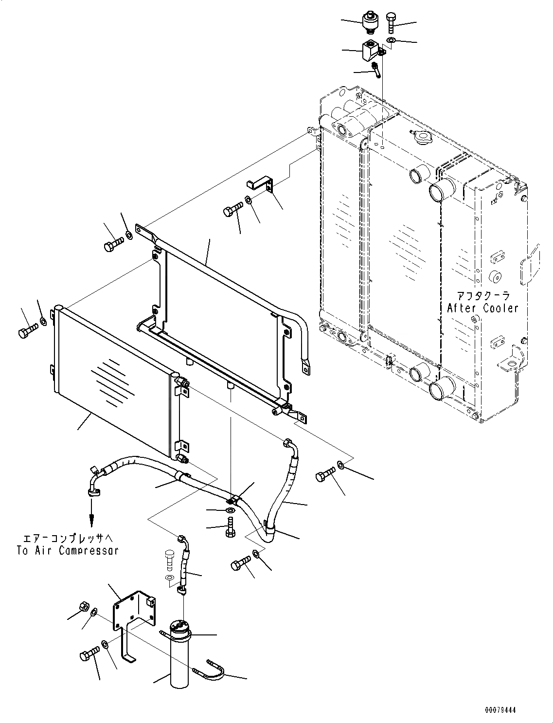 Схема запчастей Komatsu WA250-6 - РАДИАТОР, КОНДИЦ.DENSER (№7-) РАДИАТОР, С ШИР. СЕРДЦЕВИНА РАДИАТОР