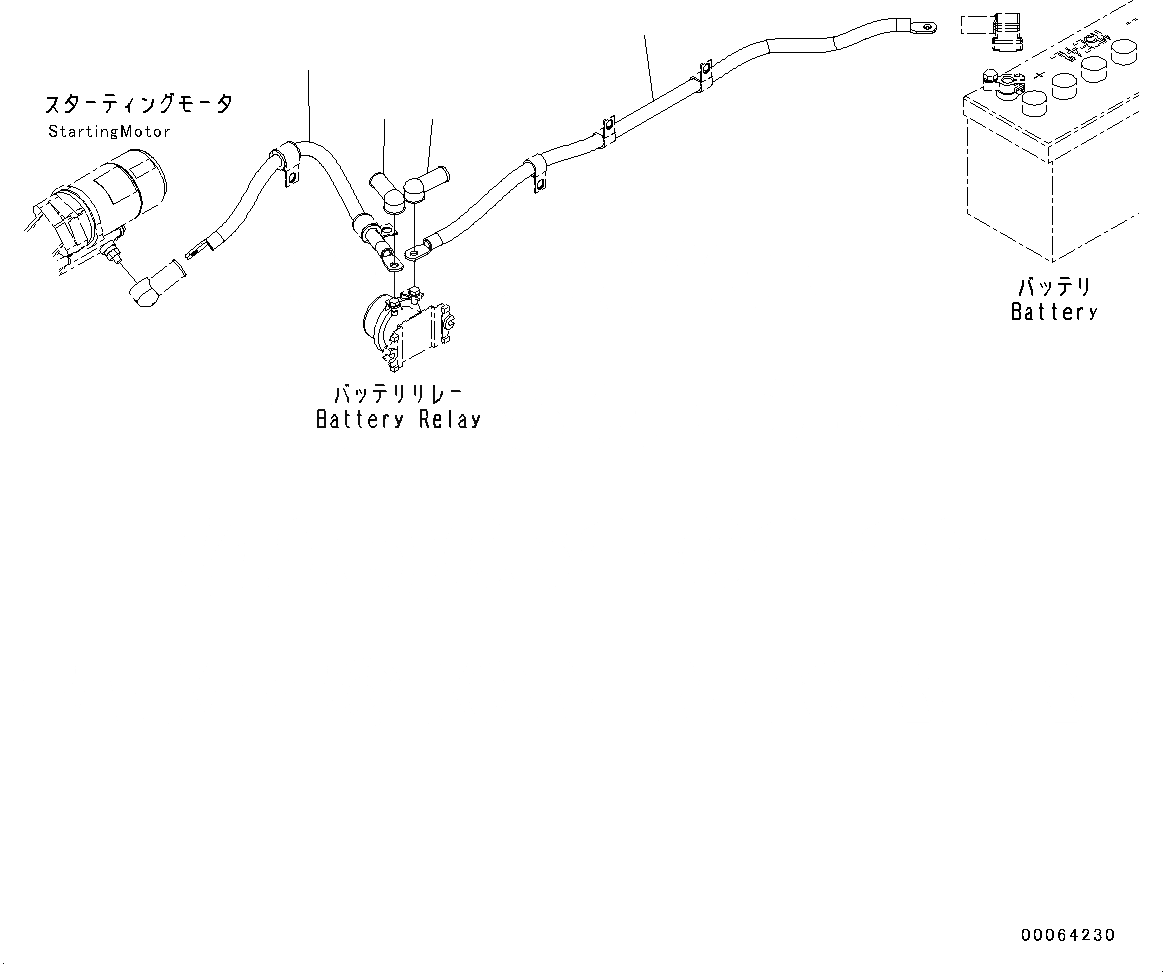 Схема запчастей Komatsu WA250-6 - ЗАДН. ЭЛЕКТРИЧ. ПРОВОДКА, КОРПУС АККУМУЛЯТОРА ПРОВОДКА (№7-) ЗАДН. ЭЛЕКТРИЧ. ПРОВОДКА, С 9AMP. ГЕНЕРАТОР