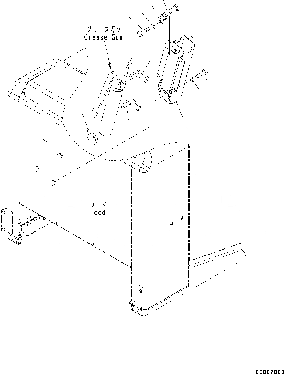 Схема запчастей Komatsu WA250-6 - КАПОТ, НАСОС СМАЗКИ ДЕРЖАТЕЛЬ (№7-) КАПОТ, С УДЛИНН. ВПУСК ВОЗДУХА, С ЗАЩИТА ОТ ВАНДАЛИЗМА
