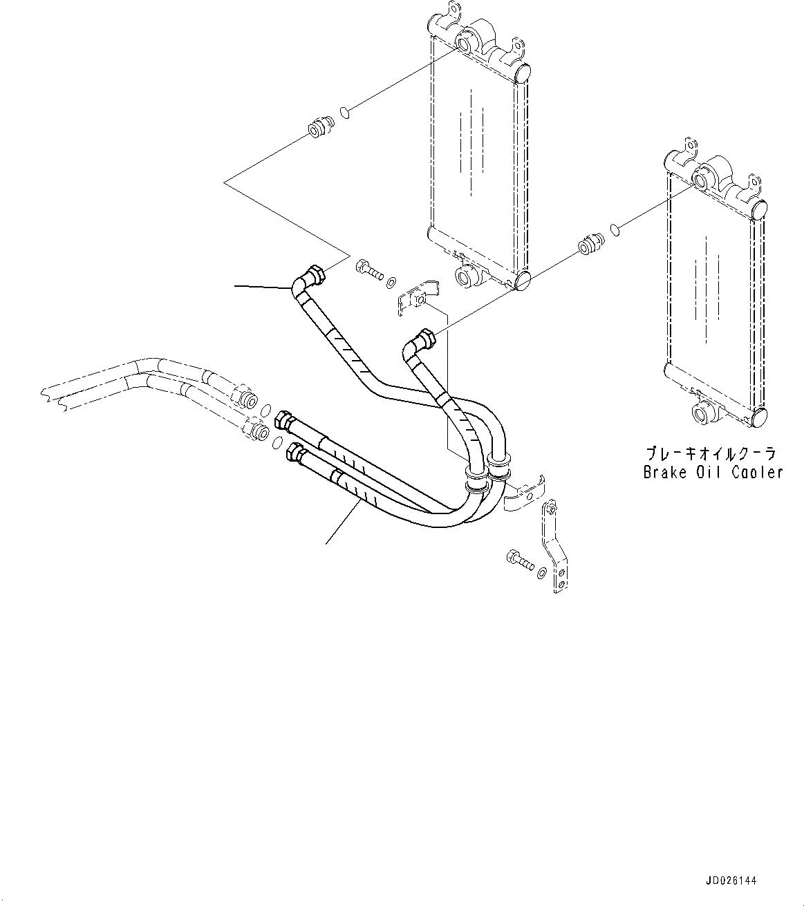 Схема запчастей Komatsu WA600-6 - РАДИАТОР, ОхЛАДИТЕЛЬ ТОРМОЗОВ ТРУБЫ (№8-) РАДИАТОР, С ТОРМОЗ. МАСЛ. СИСТЕМА ОХЛАЖДЕНИЯ