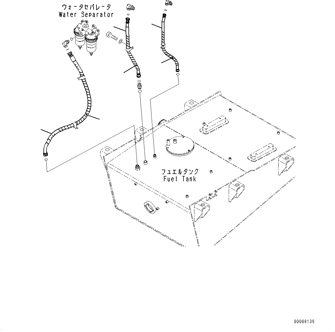 Схема запчастей Komatsu WA600-6 - ТОПЛИВН. БАК., ТОПЛИВОПРОВОД. (№8-) ТОПЛИВН. БАК., EXTREMELY BAD ТОПЛИВН. ARRANGEMENT СПЕЦ-Я.