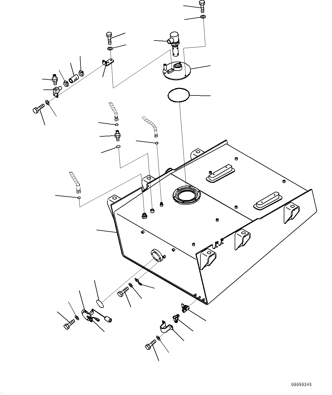 Схема запчастей Komatsu WA600-6 - ТОПЛИВН. БАК., БАК (№8-) ТОПЛИВН. БАК., EXTRA BAD ТОПЛИВН. И ПЛОХ. ТОПЛИВО СПЕЦ-ЯIFICATION, ВОДН.+DUST, ДОПОЛН. ФИЛЬТР., С ТОПЛИВН. БЫСТР. ЗАПРАВ. СИСТЕМА