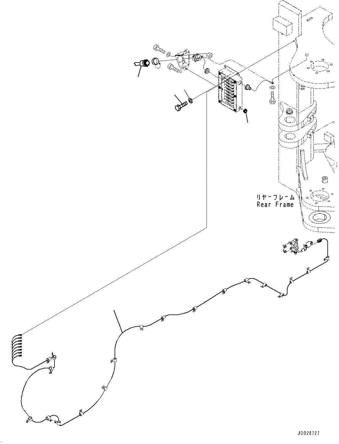 Схема запчастей Komatsu WA600-6 - ЗАДН. ЭЛЕКТРИЧ. ПРОВОДКА, ПРОВОДКА (№8-) ЗАДН. ЭЛЕКТРИЧ. ПРОВОДКА, С VHMS (VHMS), МОРОЗОУСТОЙЧИВ. СПЕЦИФ-Я A (- THRU DEG C)