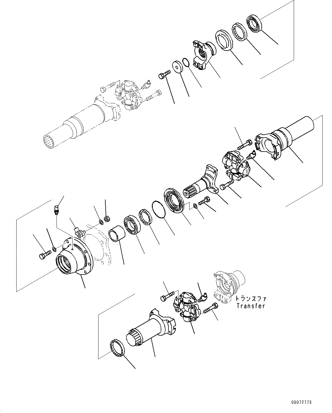 Схема запчастей Komatsu WA600-6 - КАРДАНН. ВАЛ (№8-) КАРДАНН. ВАЛ