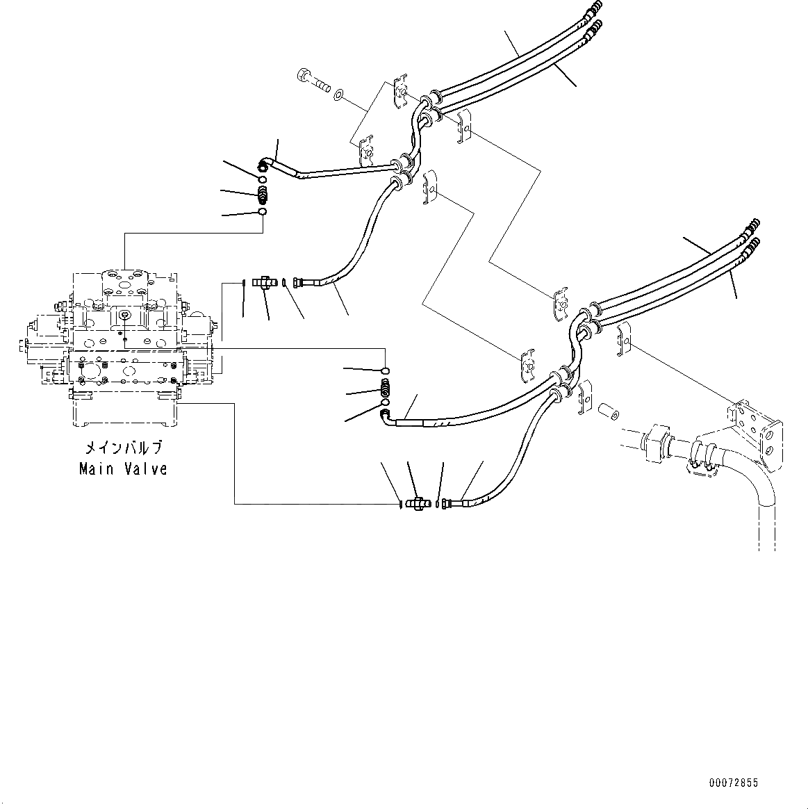 Схема запчастей Komatsu WA600-6 - ГИДРАВЛ МАСЛ. УПРАВЛЯЮЩ. КЛАПАН, ТРУБЫ (№8-) ГИДРАВЛ МАСЛ. УПРАВЛЯЮЩ. КЛАПАН, С ПОГРУЗ. METER