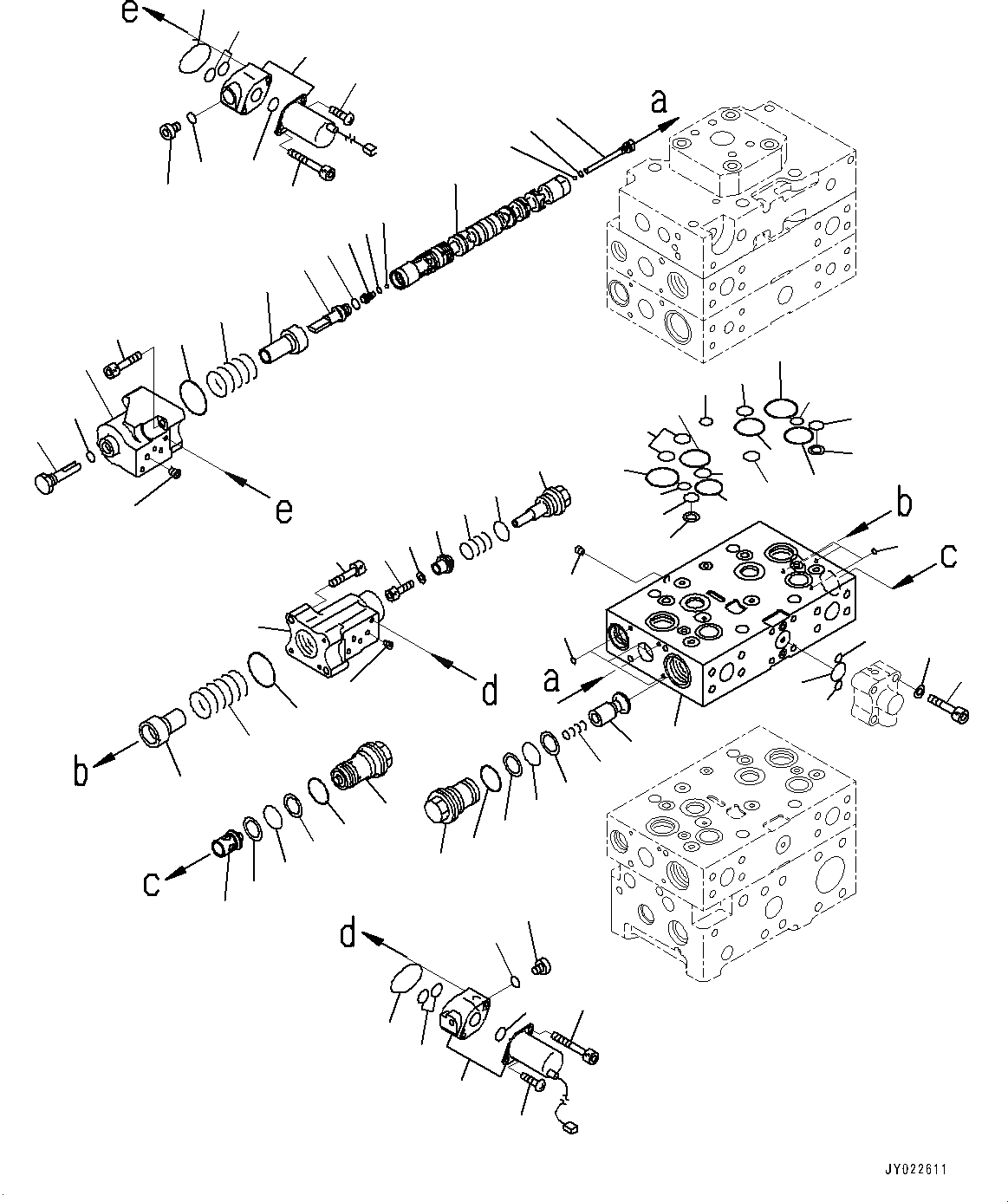 Схема запчастей Komatsu WA600-6 - ГИДРАВЛ МАСЛ. УПРАВЛЯЮЩ. КЛАПАН, -КЛАПАН (7/9) (№8-) ГИДРАВЛ МАСЛ. УПРАВЛЯЮЩ. КЛАПАН, С ПОГРУЗ. METER, С ЭЛЕКТРОНН. УПРАВЛ-ЕLED ПОДВЕСКА СИСТЕМА (ECSS)