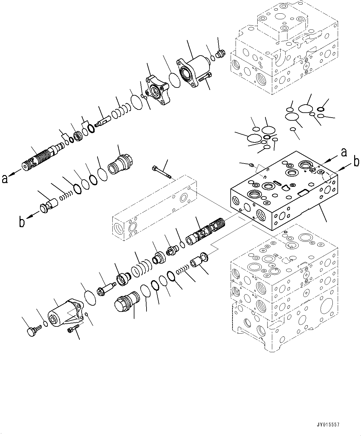 Схема запчастей Komatsu WA600-6 - ГИДРАВЛ МАСЛ. УПРАВЛЯЮЩ. КЛАПАН, -КЛАПАН (/) (№8-) ГИДРАВЛ МАСЛ. УПРАВЛЯЮЩ. КЛАПАН, V MULTI-COUPLER