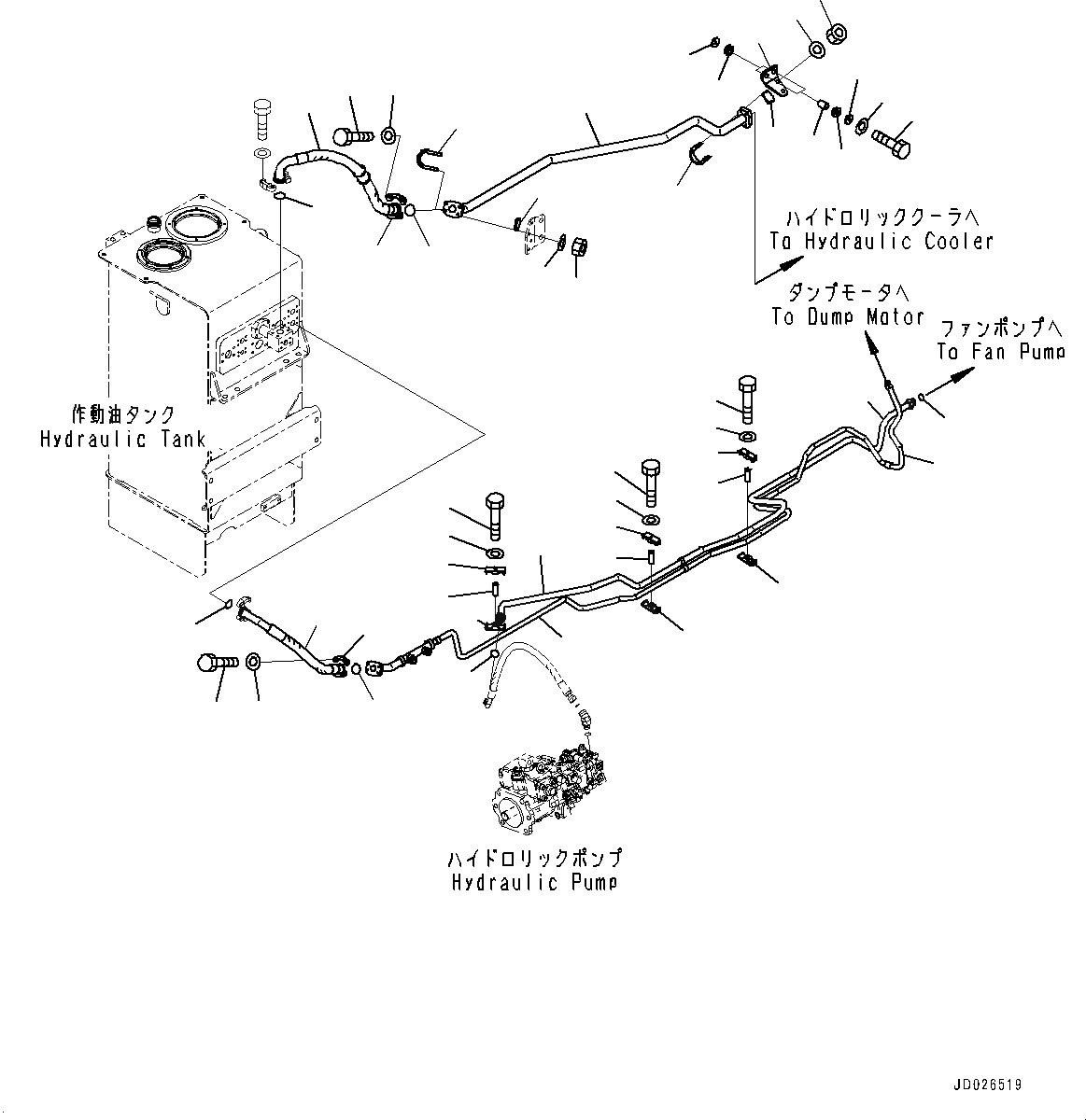 Схема запчастей Komatsu WA600-6 - ГИДРОЛИНИЯ, СИСТЕМА ТРУБ ОХЛАЖДЕНИЯ (/) (№8-) ГИДРОЛИНИЯ, PM SERVICE СОЕДИН-Е, С ЭЛЕКТРОНН. УПРАВЛ-ЕLED ПОДВЕСКА СИСТЕМА (ECSS)