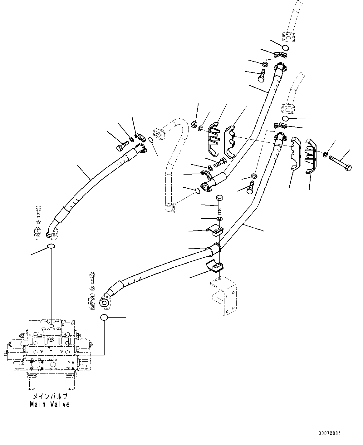 Схема запчастей Komatsu WA600-6 - ГИДРОЛИНИЯ, ПЕРЕДН. ТРУБЫ (/) (№8-) ГИДРОЛИНИЯ, БЕЗ PM SERVICE СОЕДИН-Е