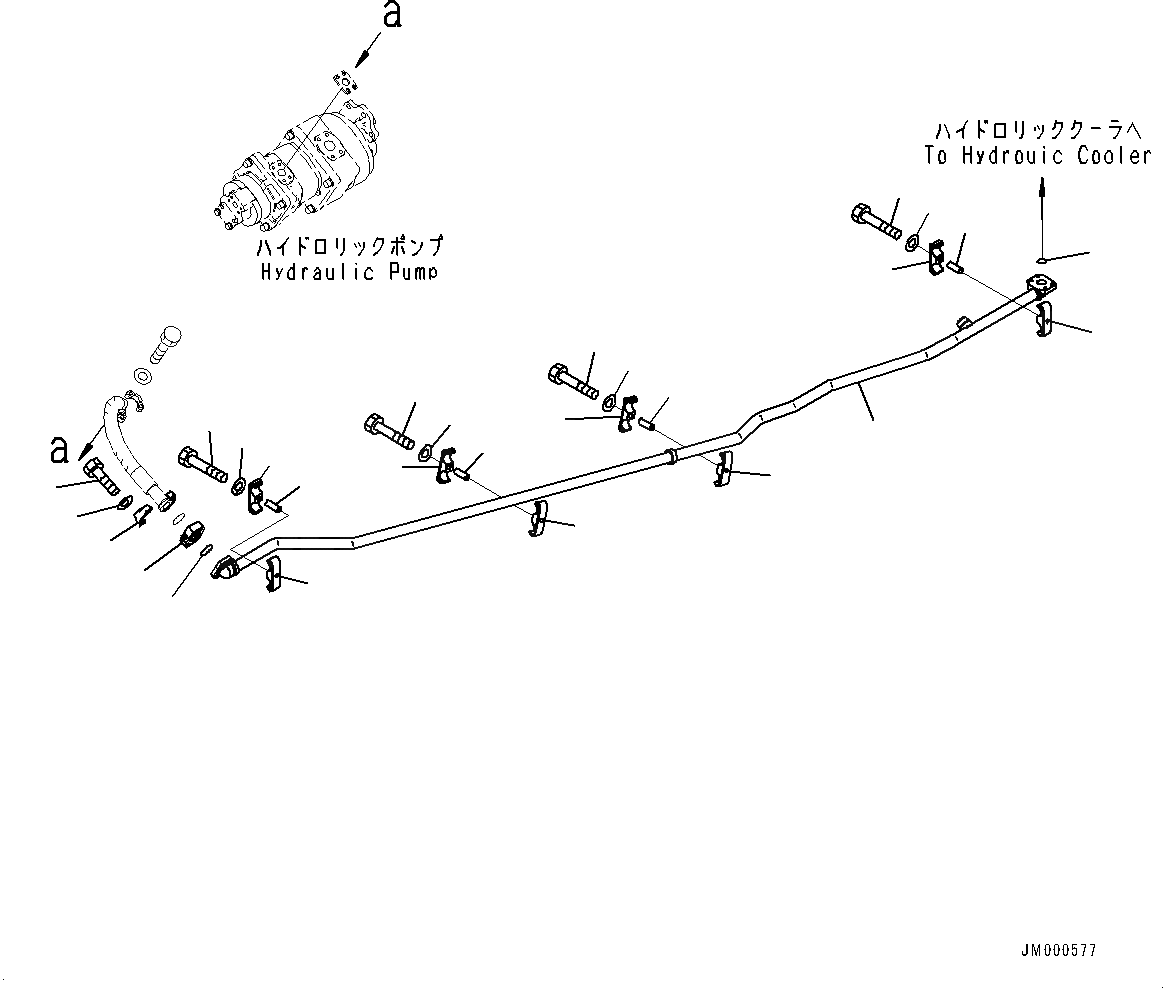 Схема запчастей Komatsu WA600-6 - ГИДРОЛИНИЯ, СИСТЕМА ТРУБ ОХЛАЖДЕНИЯ (/) (№8-) ГИДРОЛИНИЯ, V MULTI-COUPLER
