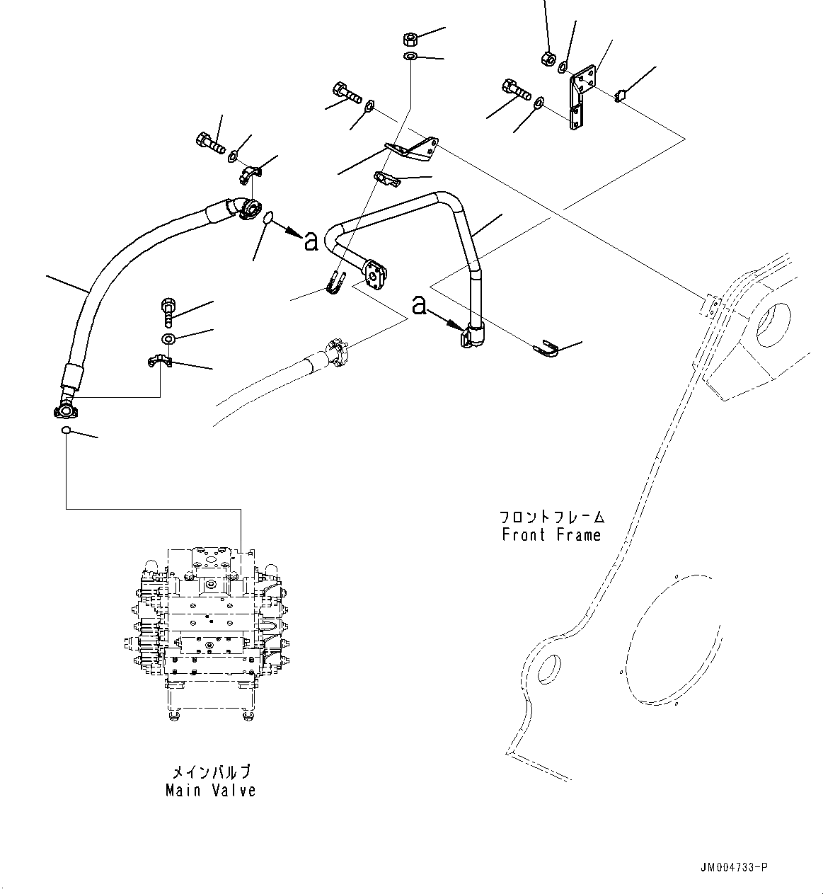 Схема запчастей Komatsu WA600-6 - ГИДРОЛИНИЯ, ШЛАНГИ, ЛЕВ. (№8-) ГИДРОЛИНИЯ, 3-Х СЕКЦИОНН. КОНТРОЛЬН. КЛАПАН