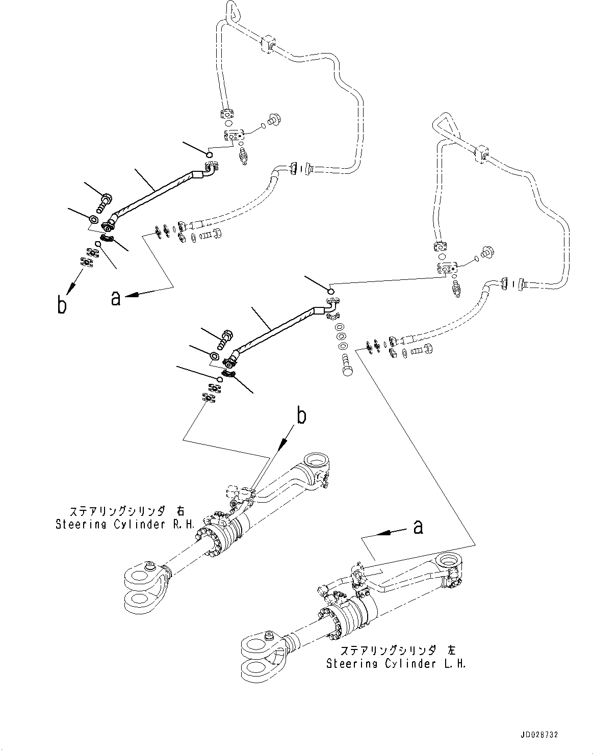 Схема запчастей Komatsu WA600-6 - ЦИЛИНДР РУЛЕВ. УПР-Я, КОМПОНЕНТЫ (/) (№8-) ЦИЛИНДР РУЛЕВ. УПР-Я, С АВТОМАТИЧ. СМАЗКОЙ СИСТЕМА