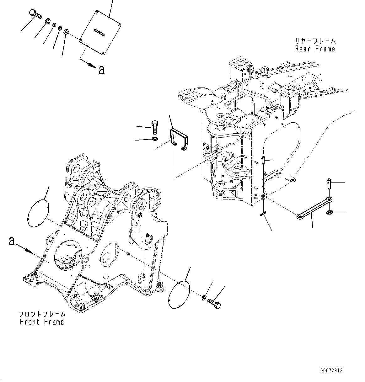 Схема запчастей Komatsu WA600-6 - СОЧЛ. СОЕД. БЛОКИР. BAR И РАМА КРЫШКА(№8-) СОЧЛ. СОЕД. БЛОКИР. BAR И РАМА COVER, С POWERTRAIN НИЖН. ЗАЩИТА
