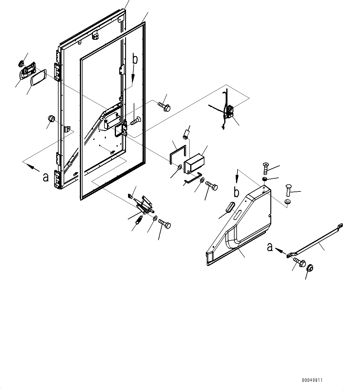 Схема запчастей Komatsu WA600-6 - КАБИНА, ДВЕРЬ, ПРАВ. (/) (№8-) КАБИНА, ADVANCED ДЖОЙСТИК СИСТЕМАУПРАВЛЕНИЯ ПОВОРОТОМ(AJSS), RAINVISOR, ПОГРУЗ. METER