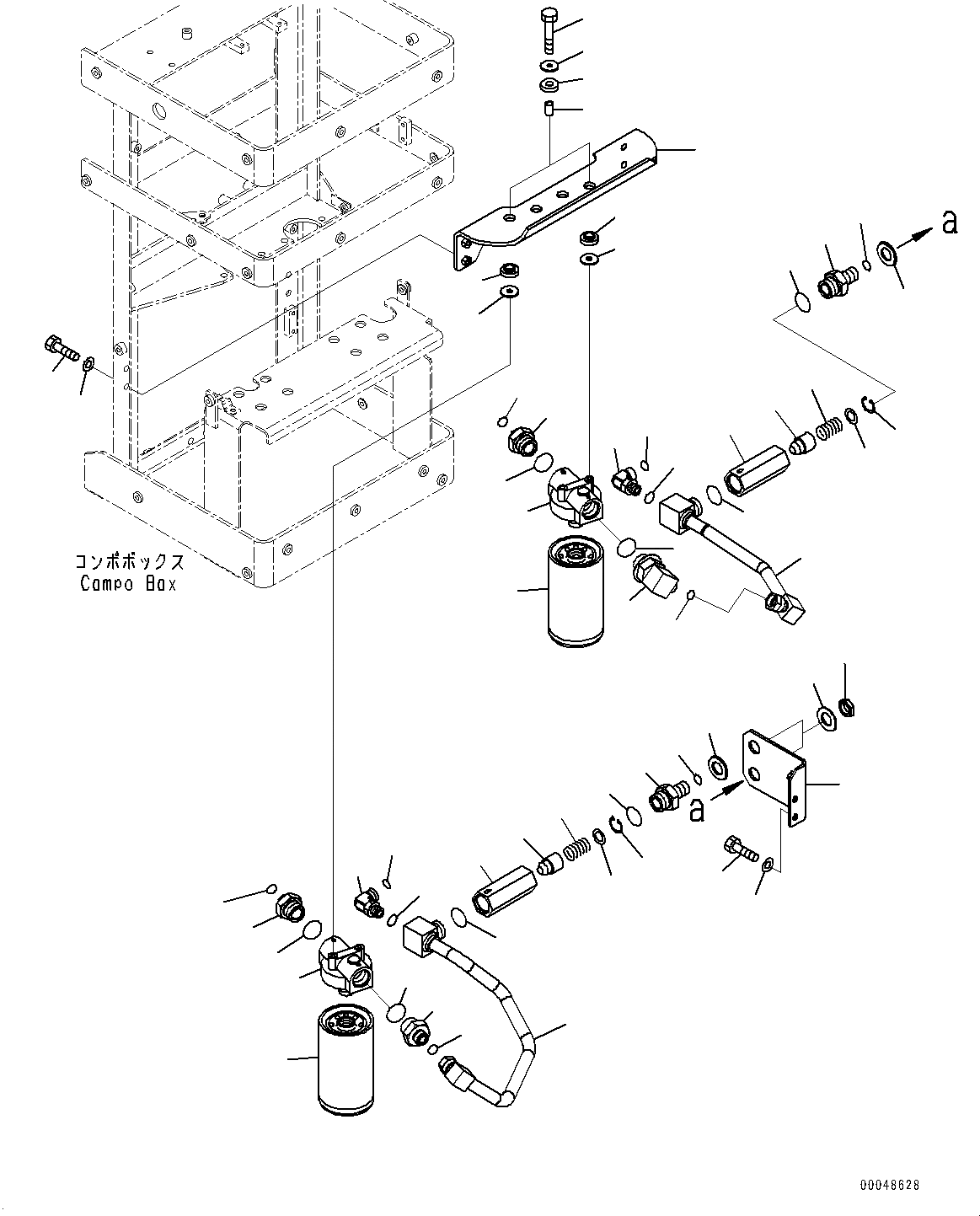 Схема запчастей Komatsu WA600-6 - ТОРМОЗ. КОРПУС ТРУБЫ, ФИЛЬТР. (№8-) ТОРМОЗ. КОРПУС ТРУБЫ, С ADVANCED УПРАВЛ-Е ДЖОЙСТИКОМ (AJSS), С VHMS (VHMS), С ТОРМОЗ. МАСЛ. ОХЛАЖД-Е