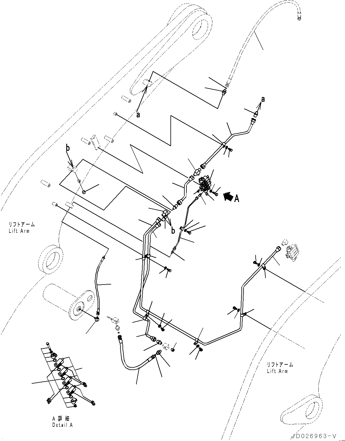 Схема запчастей Komatsu WA600-6 - РУКОЯТЬ И BELL CRANK, ТРУБЫ СТРЕЛЫ (/) (№8-) РУКОЯТЬ И BELL CRANK, 99MM РУКОЯТЬ, С АВТОМАТИЧ. СМАЗКОЙ СИСТЕМА