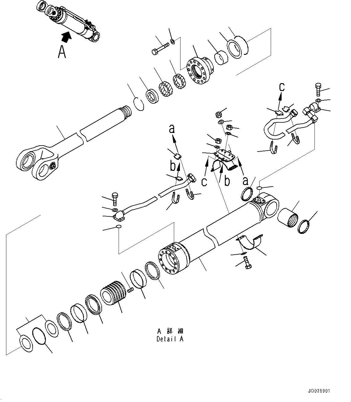 Схема запчастей Komatsu WA600-6 - ГИДРОЦИЛИНДР ПОДЪЕМА, ПРАВ. (№8-) ГИДРОЦИЛИНДР ПОДЪЕМА, БЕЗ ЗАХВАТ ДЛЯ БРЕВЕН