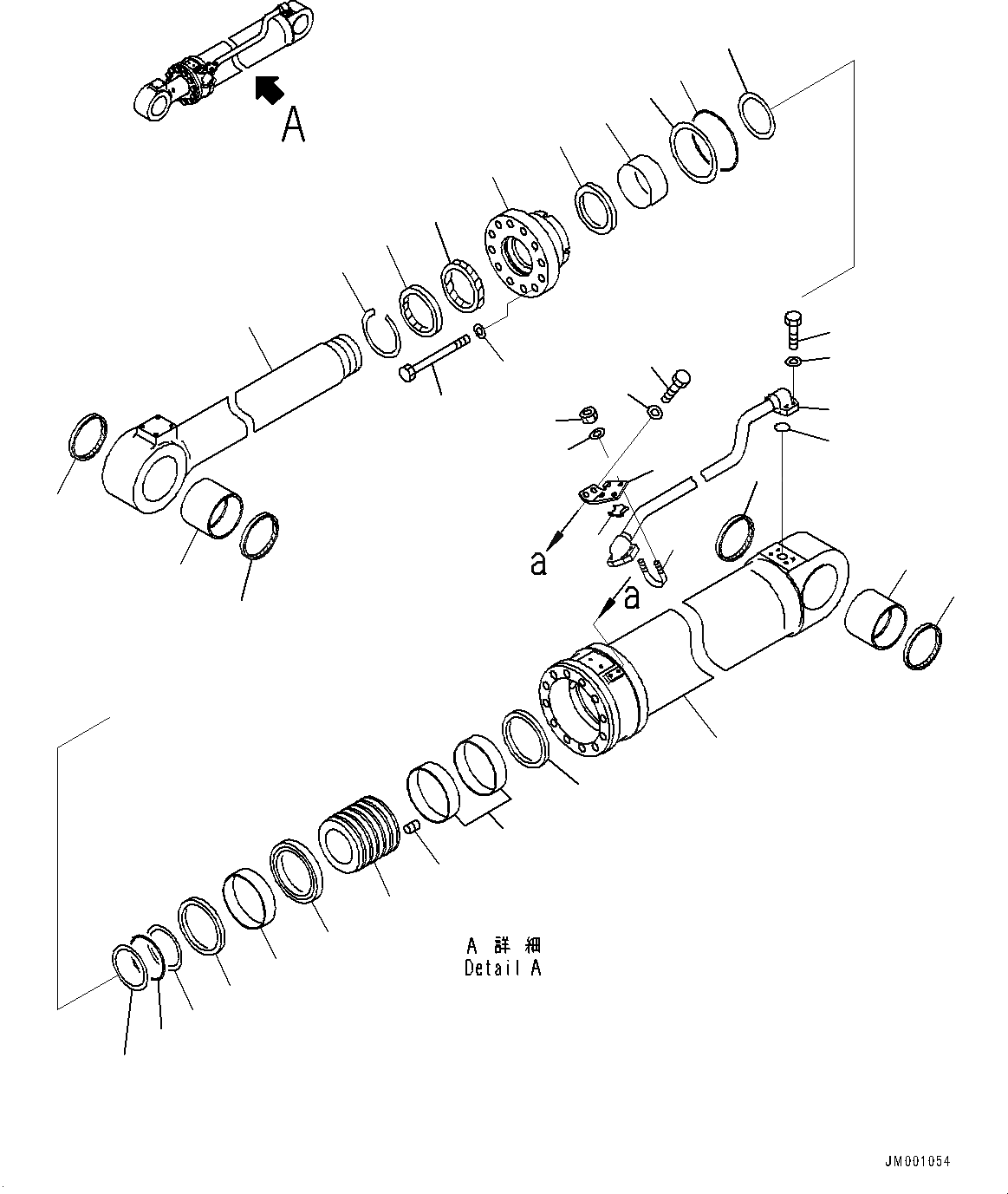 Схема запчастей Komatsu WA600-6 - ГИДРОЦИЛИНДР КОВША, ВНУТР. ЧАСТИ (№8-) ГИДРОЦИЛИНДР КОВША, БОЛЬШ. DIAMETER ТИП, ЗАХВАТ ДЛЯ БРЕВЕН СПЕЦ-ЯTIFICATION