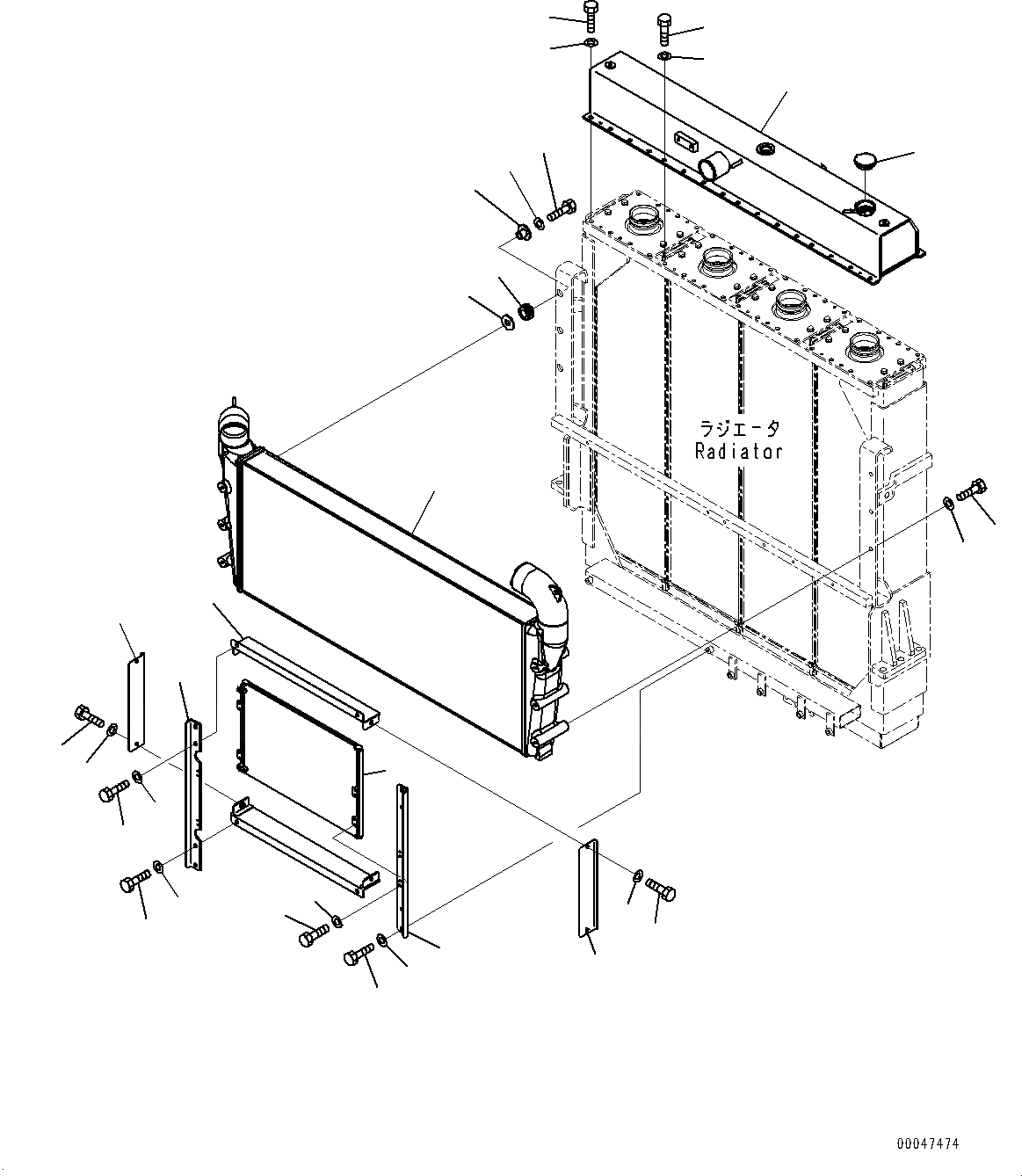 Схема запчастей Komatsu WA600-6R - РАДИАТОР, ВНУТР. ЧАСТИ (/) (№-) РАДИАТОР