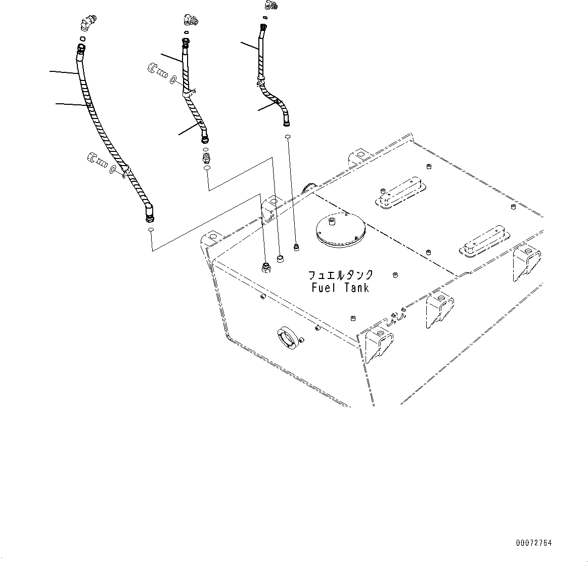 Схема запчастей Komatsu WA600-6R - ТОПЛИВН. БАК., ТОПЛИВОПРОВОД. (№-) ТОПЛИВН. БАК., С ТОПЛИВН. БЫСТРОСЪЕМН. МЕХ-М